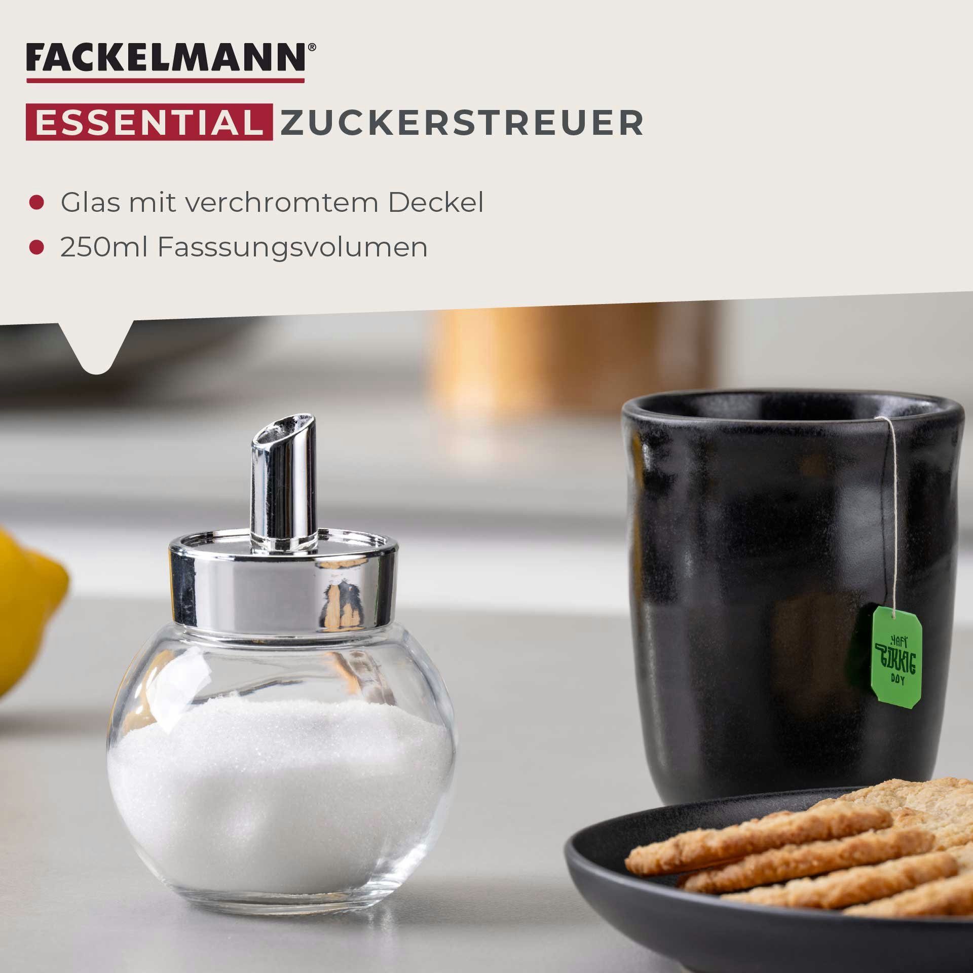 FACKELMANN Zuckerstreuer Zuckerspender, Zucker-Dosierer, Handzuckerstreuer