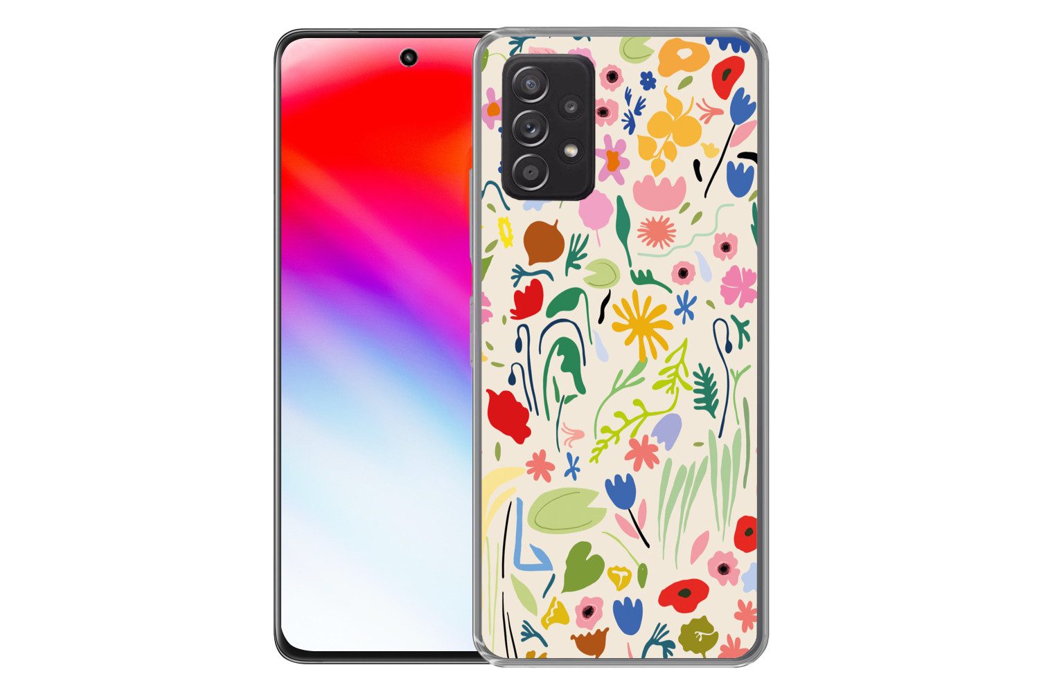 MuchoWow Handyhülle für Samsung Galaxy A53 5G Blumen - Muster - Pflanzen, Phone Case, Silikon, Schutzhülle Dünn