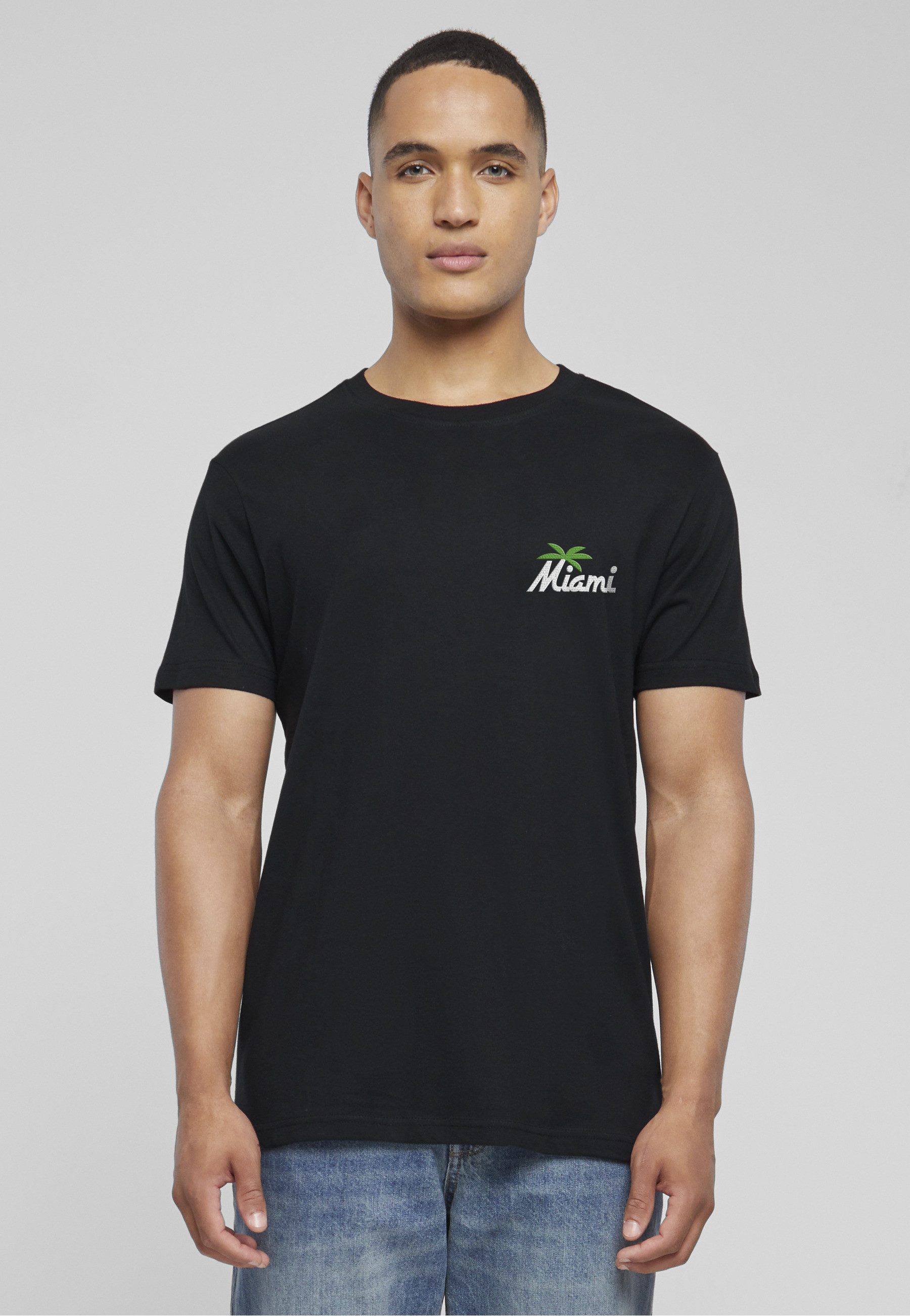 MisterTee T-Shirt MisterTee Herren Miami Palm Tree EMB Tee (1-tlg)