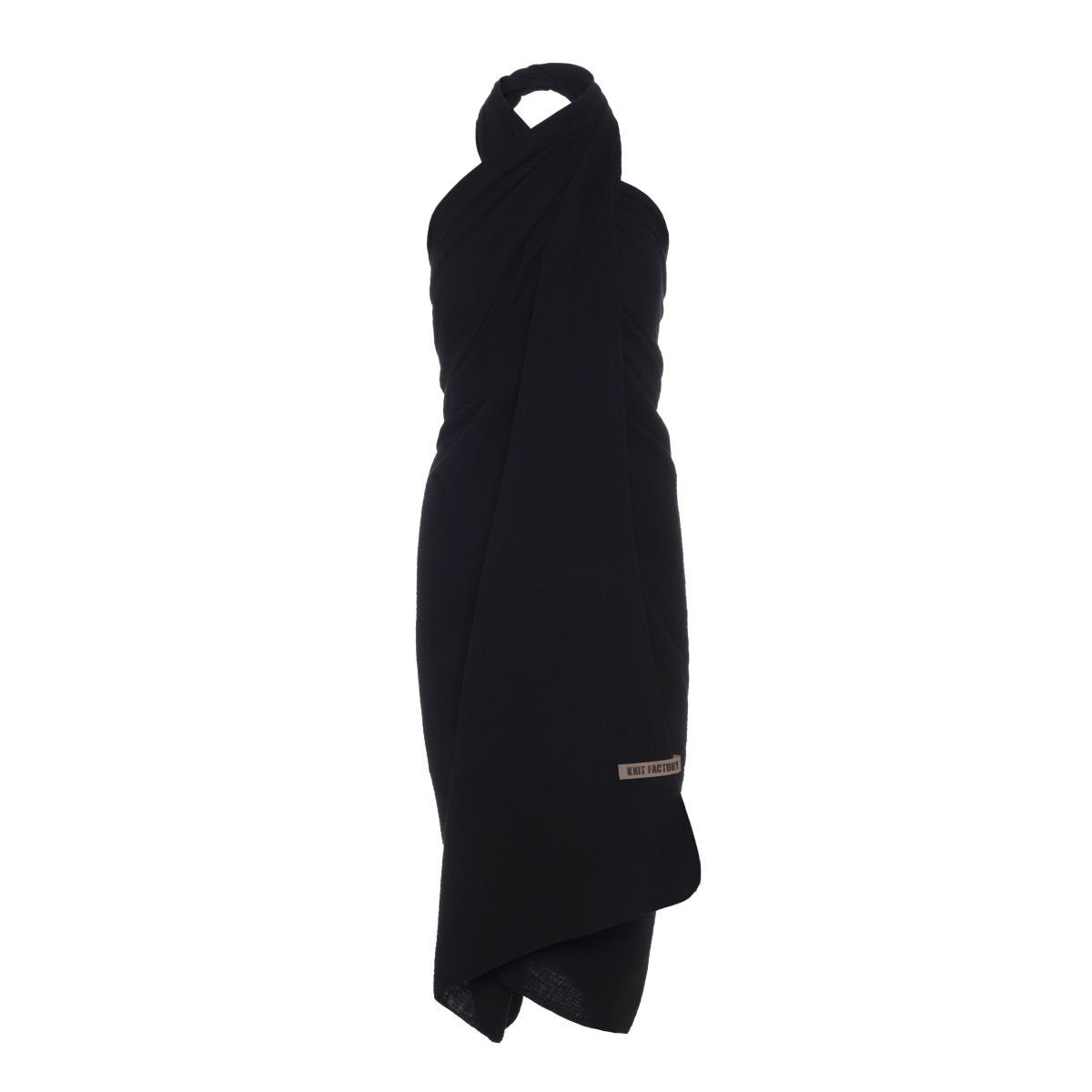Pareo Knit Factory Liv Pareo 180x130 cm Glatt Schwarz