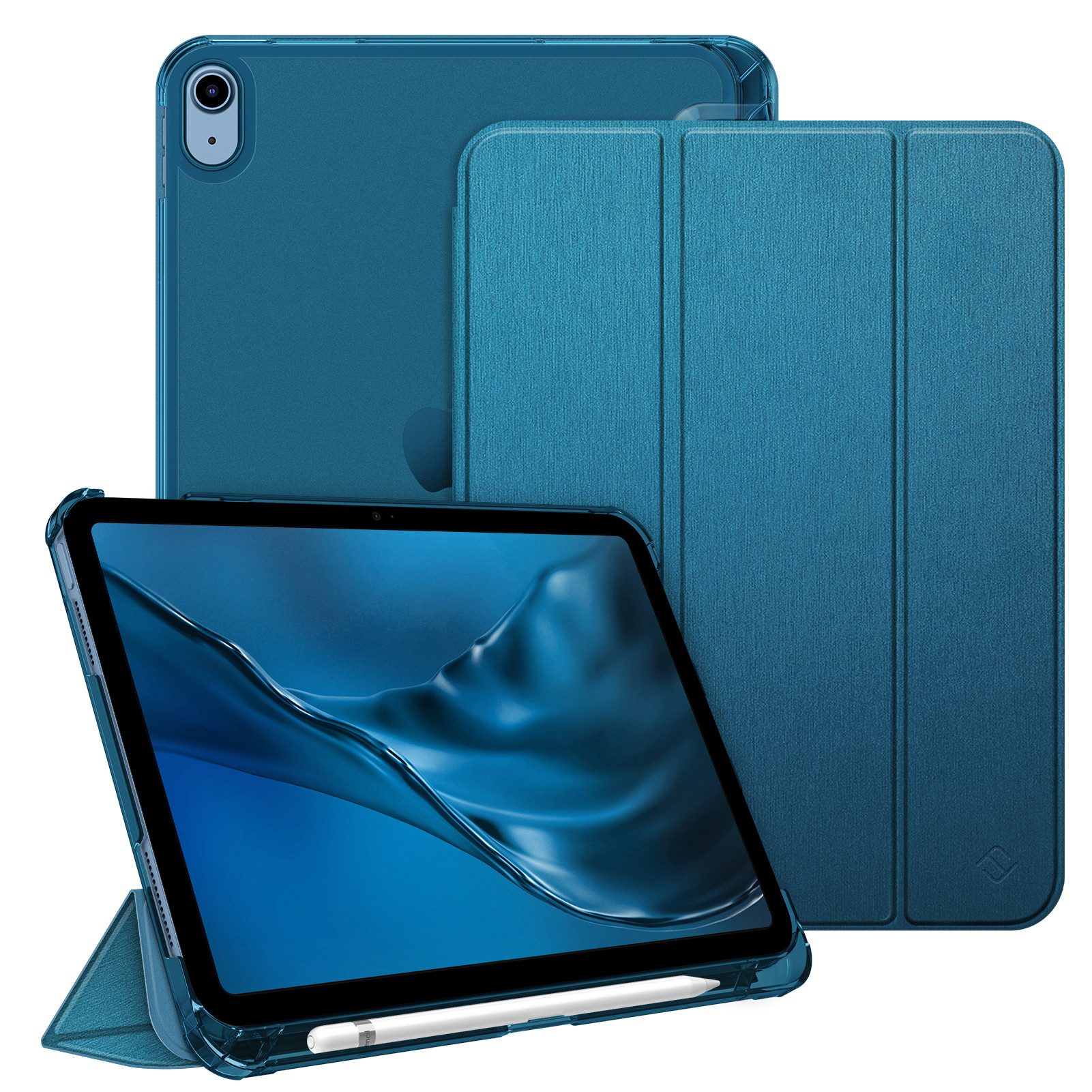 Fintie Tablet-Hülle für iPad 11 Generation 11‘’ 2025 (A16), iPad 10 Generation 10.9'' 2022, ultradünn, mit Stifthalter, transparenter Rückseite, Auto Schlaf/Wach