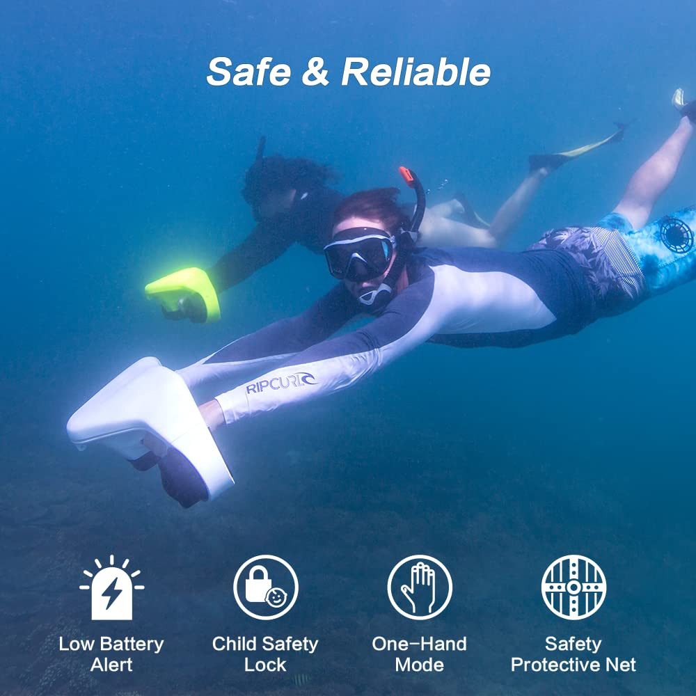 EVERCROSS TECH Schwimmhilfe MANTA Unterwasserscooter mit Sportkamera-Halterung, 600W Dubbelmotor-Ontwerp, 35 Minuten Batterijduur, 3 Snelheden, IPX8