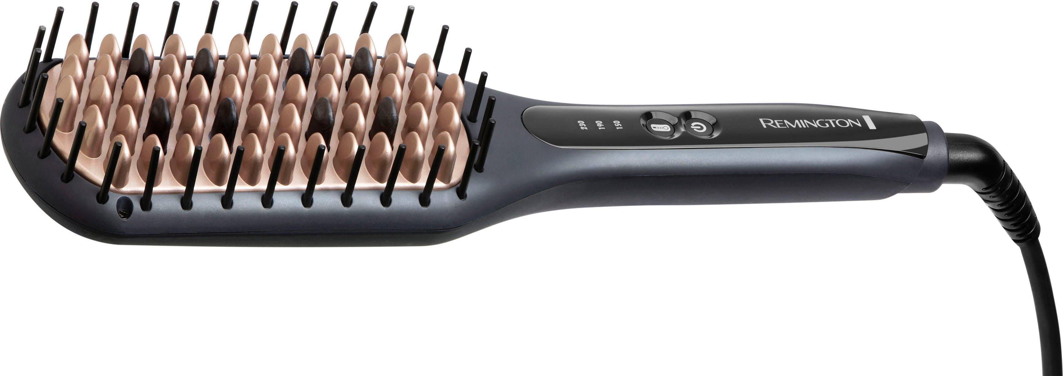 Remington Haarglättbürste CB7400 E51 Temperatureinstellungen Brush, Straight Borsten, 3 keramikbeschichtete