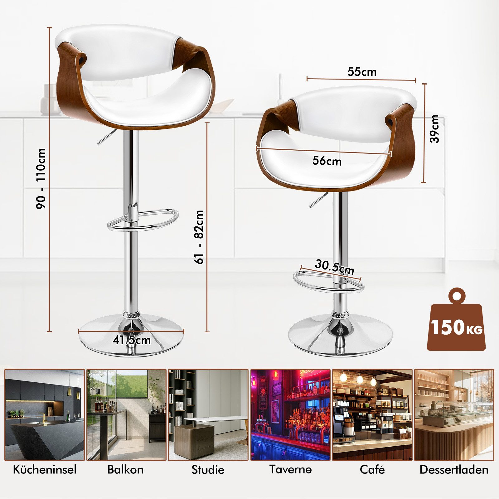 ALFORDSON Barhocker Höhenverstellbarer, für den gewerblichen Gebrauch mit 1 günstig online kaufen