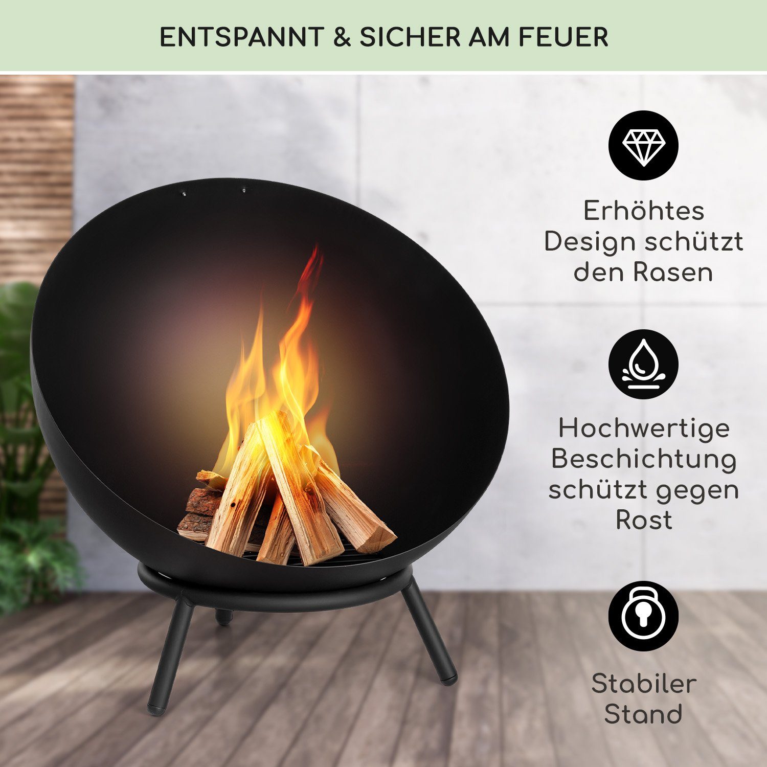 blumfeldt Feuerschale Fireball, (Set), Feuerkorb Feuerstelle Outdoor Feuerschale Garten Lagerfeuerschale