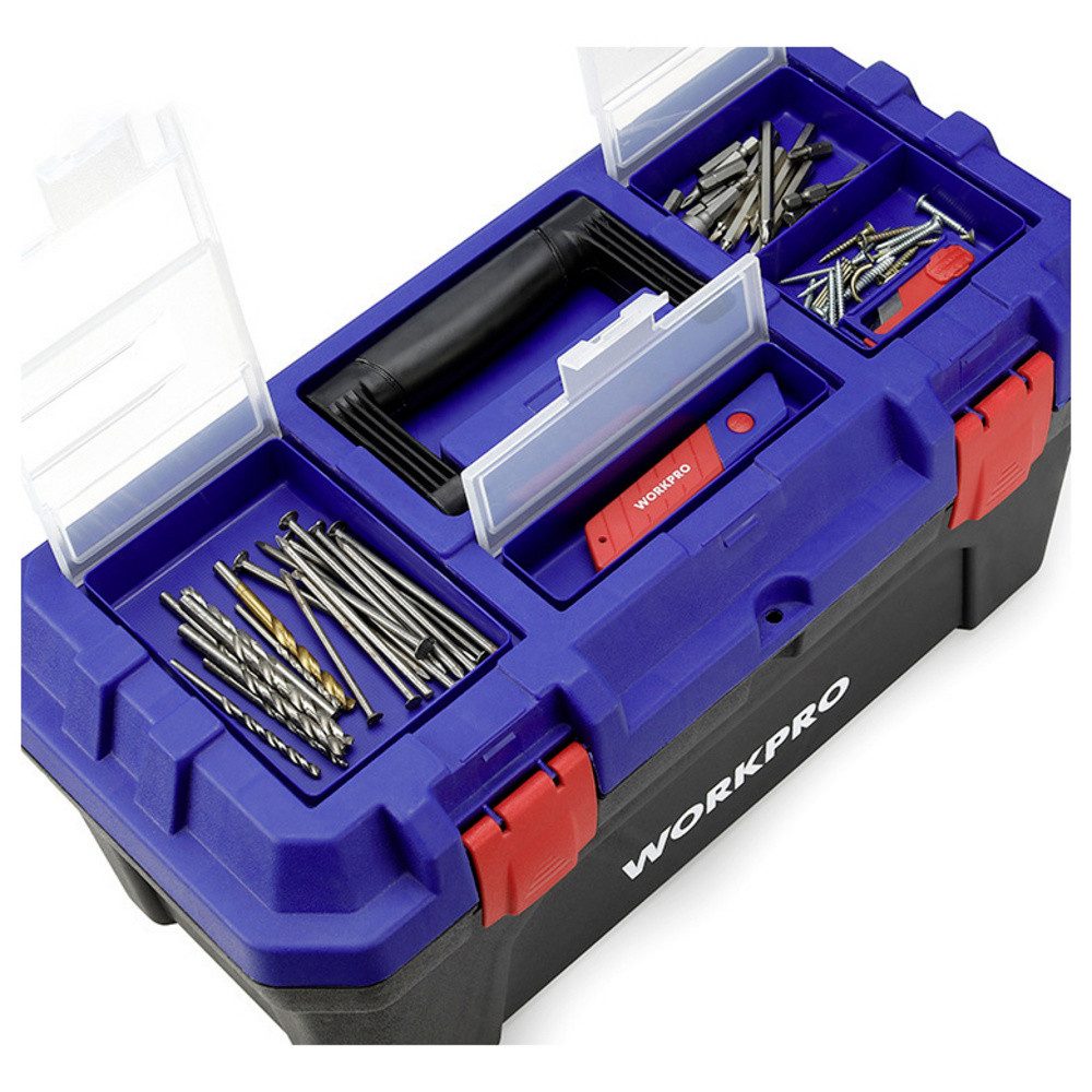 WorkPro Werkzeugbox WorkPro WP283002 507 x 254 x259 mm Werkzeugkasten unbestückt Blau, Sc