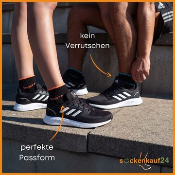 sockenkauf24 Sneakersocken 8 oder 12 Paar SPORT Socken Damen Herren "NEON" (8-Paar, 39-42) mit verstärkter Frotteesohle Baumwolle - 16209 WP