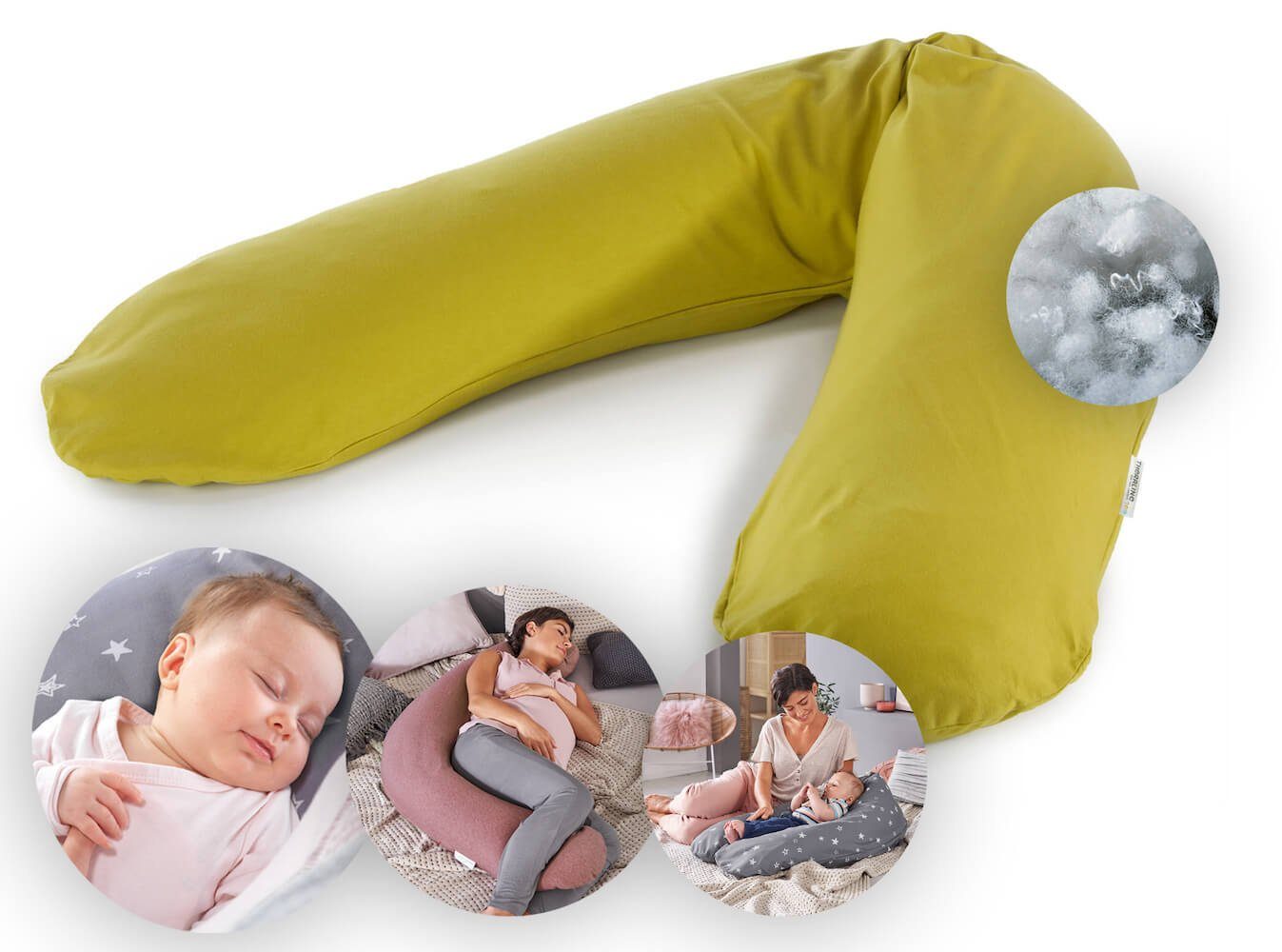 Theraline Stillkissen Das Original 190 cm mit Polyester Hohlfaser
