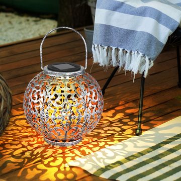 Globo Gartenleuchte, LED-Leuchtmittel fest verbaut, Warmweiß, Solar Lampe Outdoor Solarleuchte orientalisch LED Solar Laterne Außen