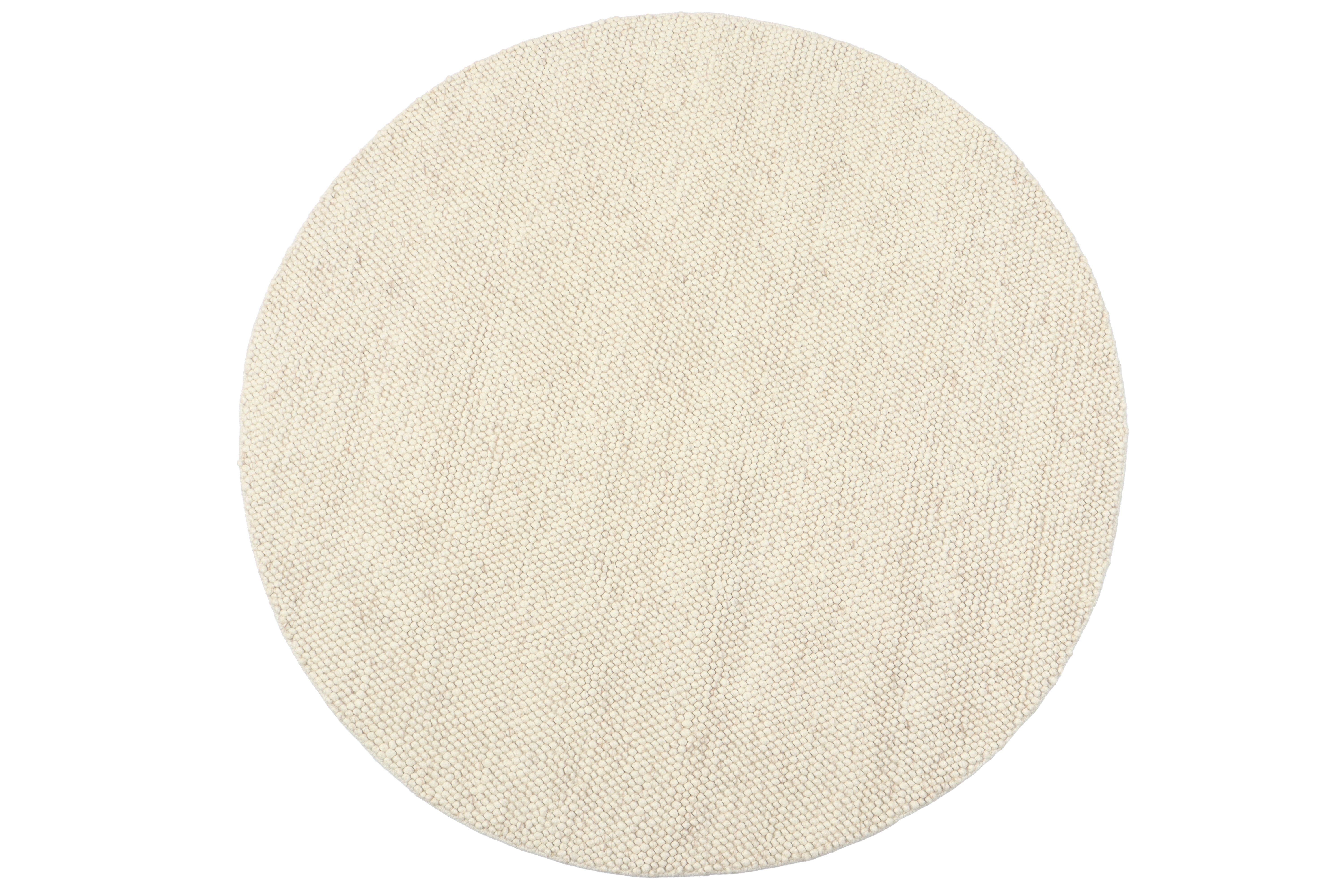 LeGer Home by Lena Gercke Wollteppich Ainhoa, handgewebt, Wolle, rund, Höhe: 12 mm, einfarbig, Wolle, Teppich, Wohnzimmer, Schlafzimmer, Esszimmer – Bild 4 von 5
