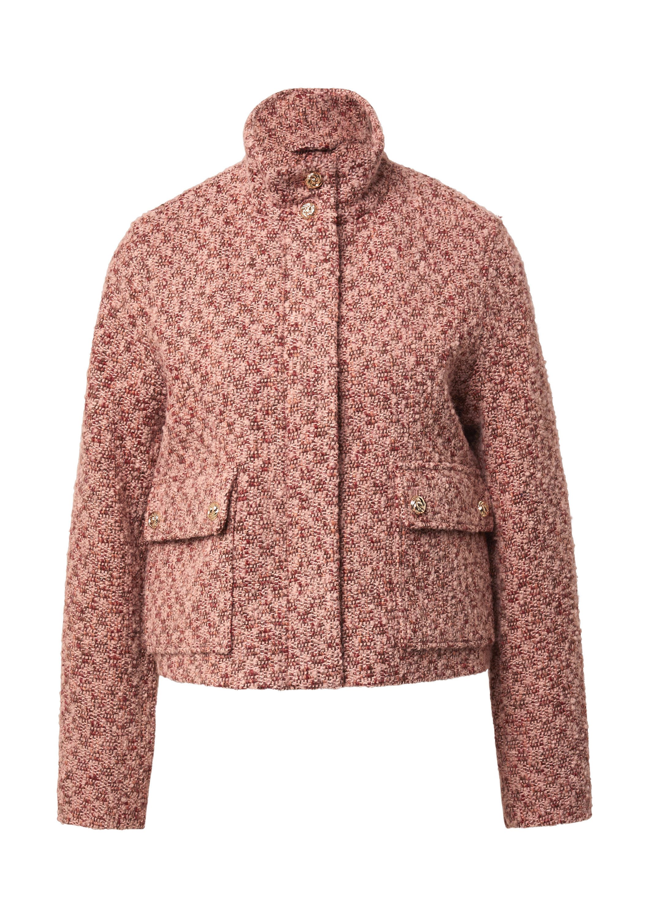 s.Oliver Funktionsjacke Indoor-Jacke Gefütterte Bouclé-Jacke mit verdecktem günstig online kaufen