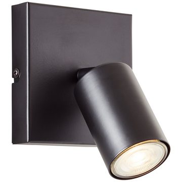 Lightbox LED Wandstrahler, LED wechselbar, warmweiß, LED Deckenspot, 12 x 12 cm, GU10, 4,5 W, 345 lm, 3000 K, schwenkbar