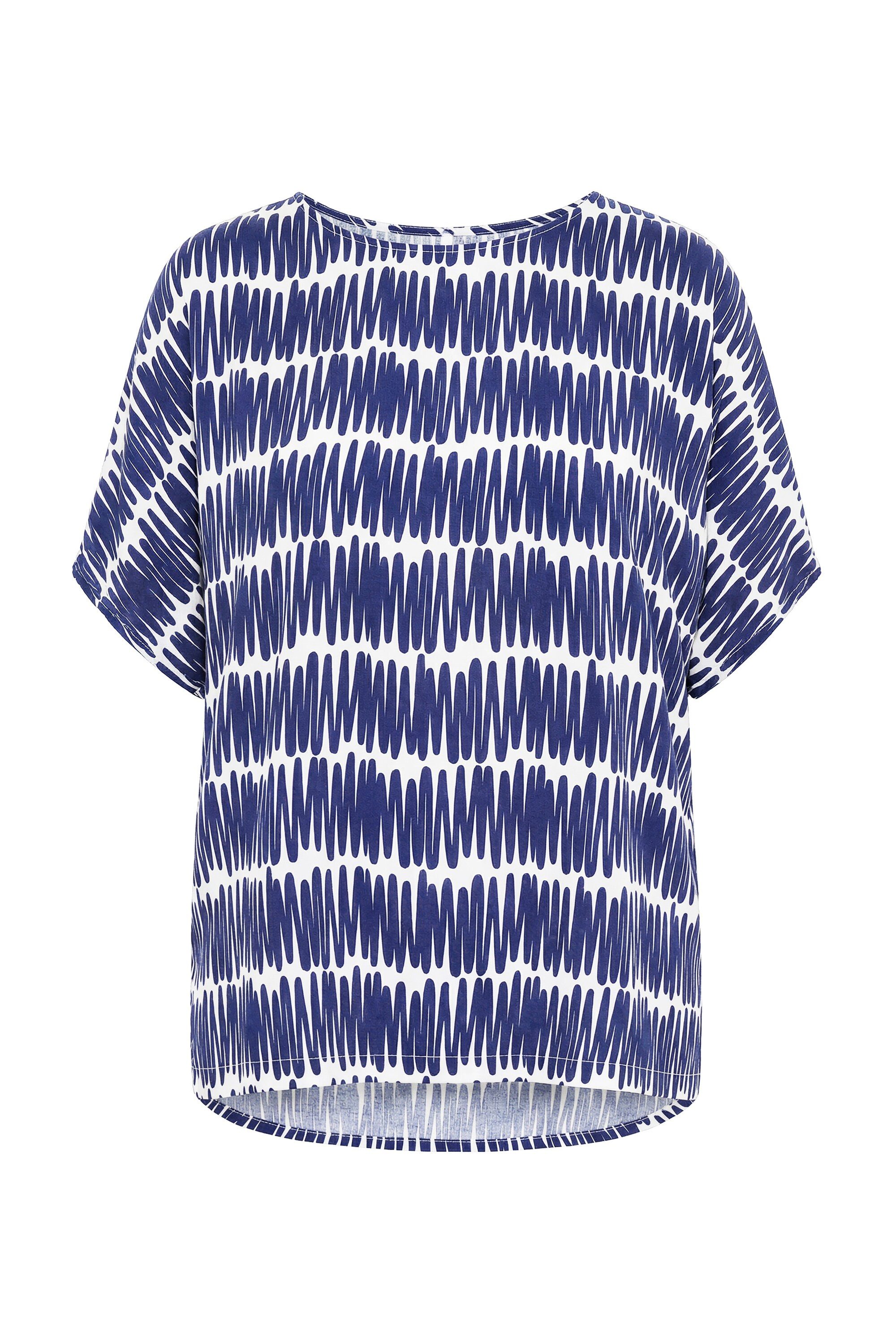 Ulla Popken Tunika Bluse Oversized U-Boot-Ausschnitt Halbarm