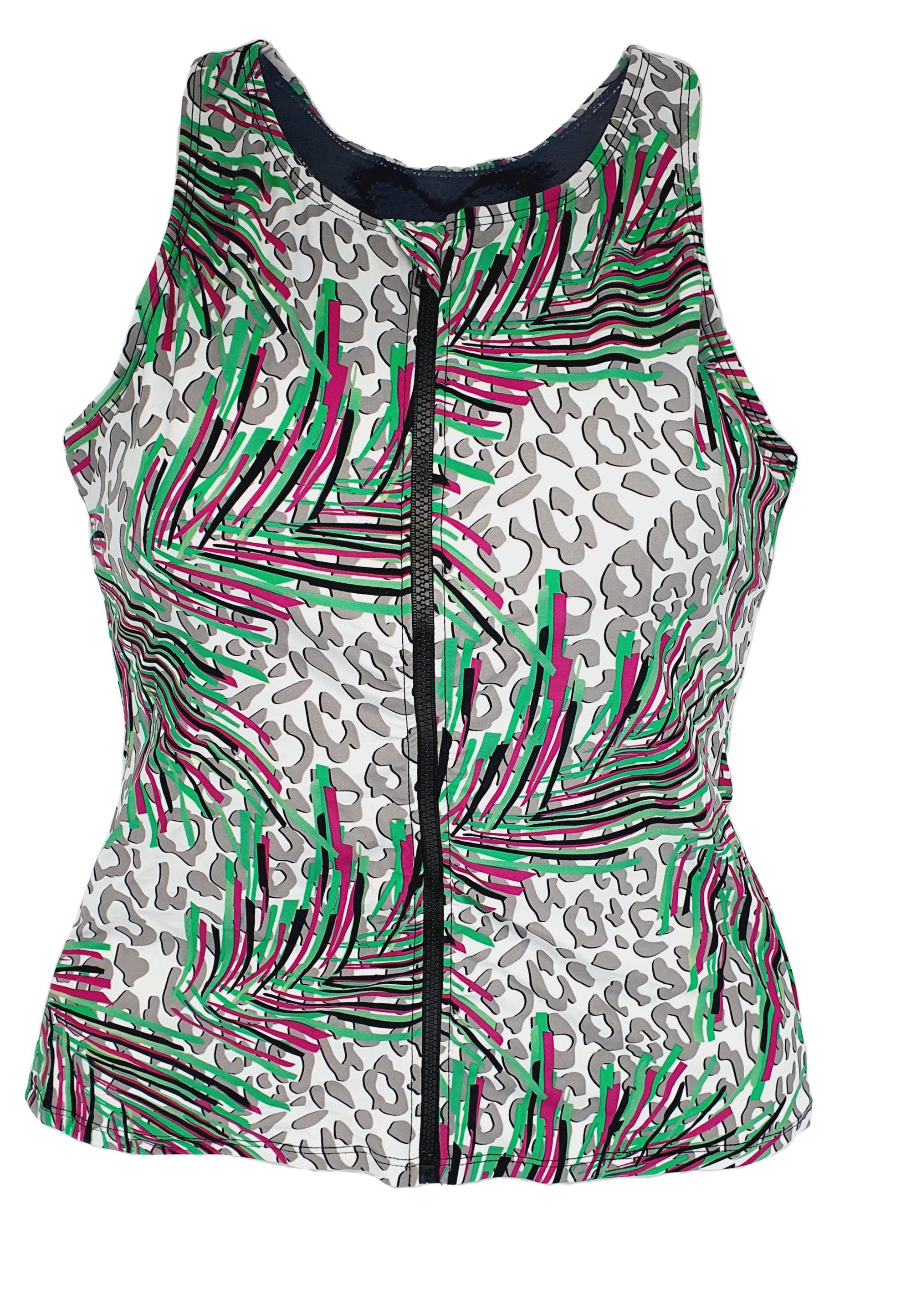 Beco Beermann Tankini BEsuit Racerback Swimtop (1-St) mit Front-Reißverschluss und Innen-BH in aufregendem Blütendesign