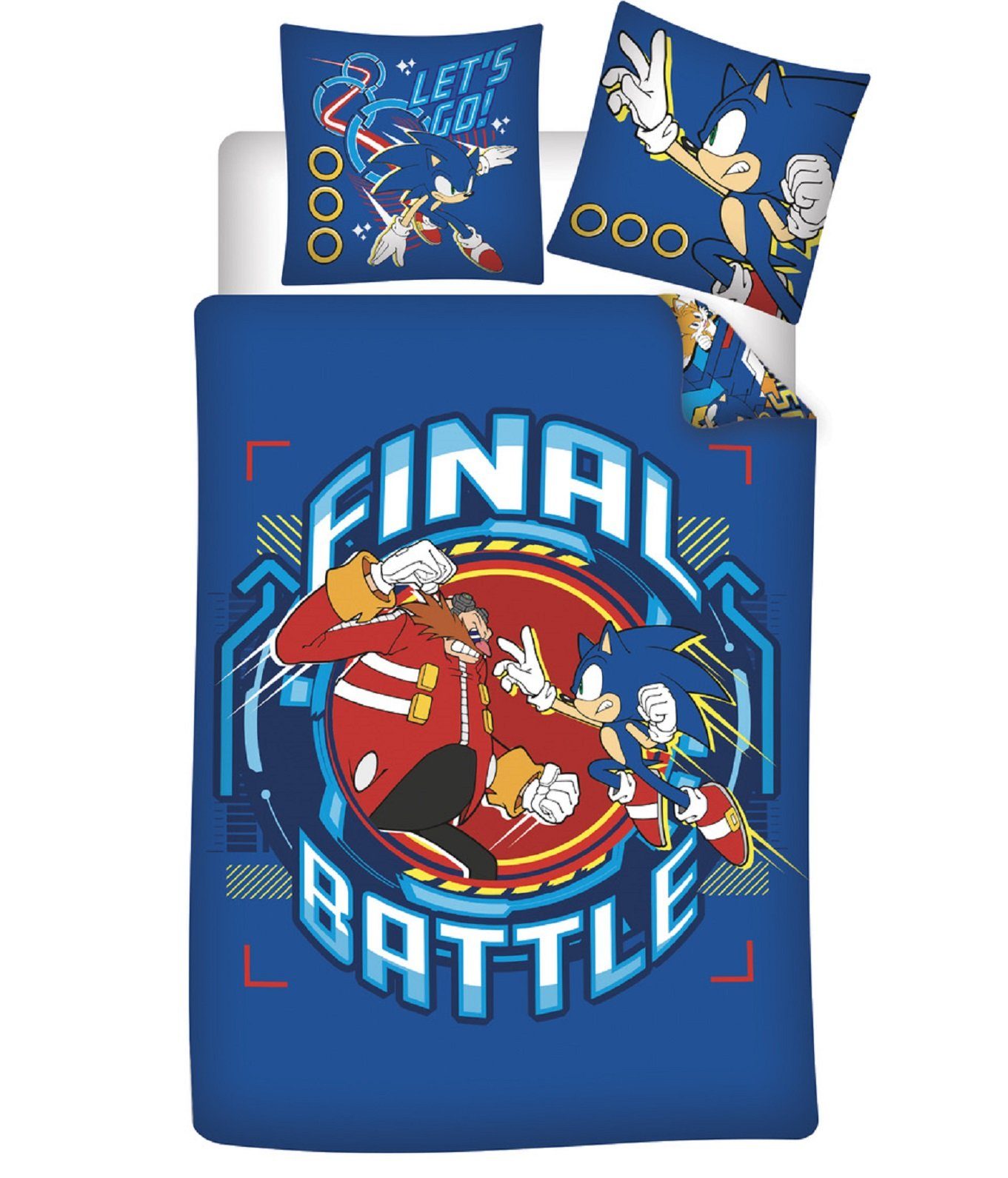 AY!Max Kinderbettwäsche Sonic The Hedgehog Wende Bettwäsche Set 135 x 200 cm 100%Baumwolle