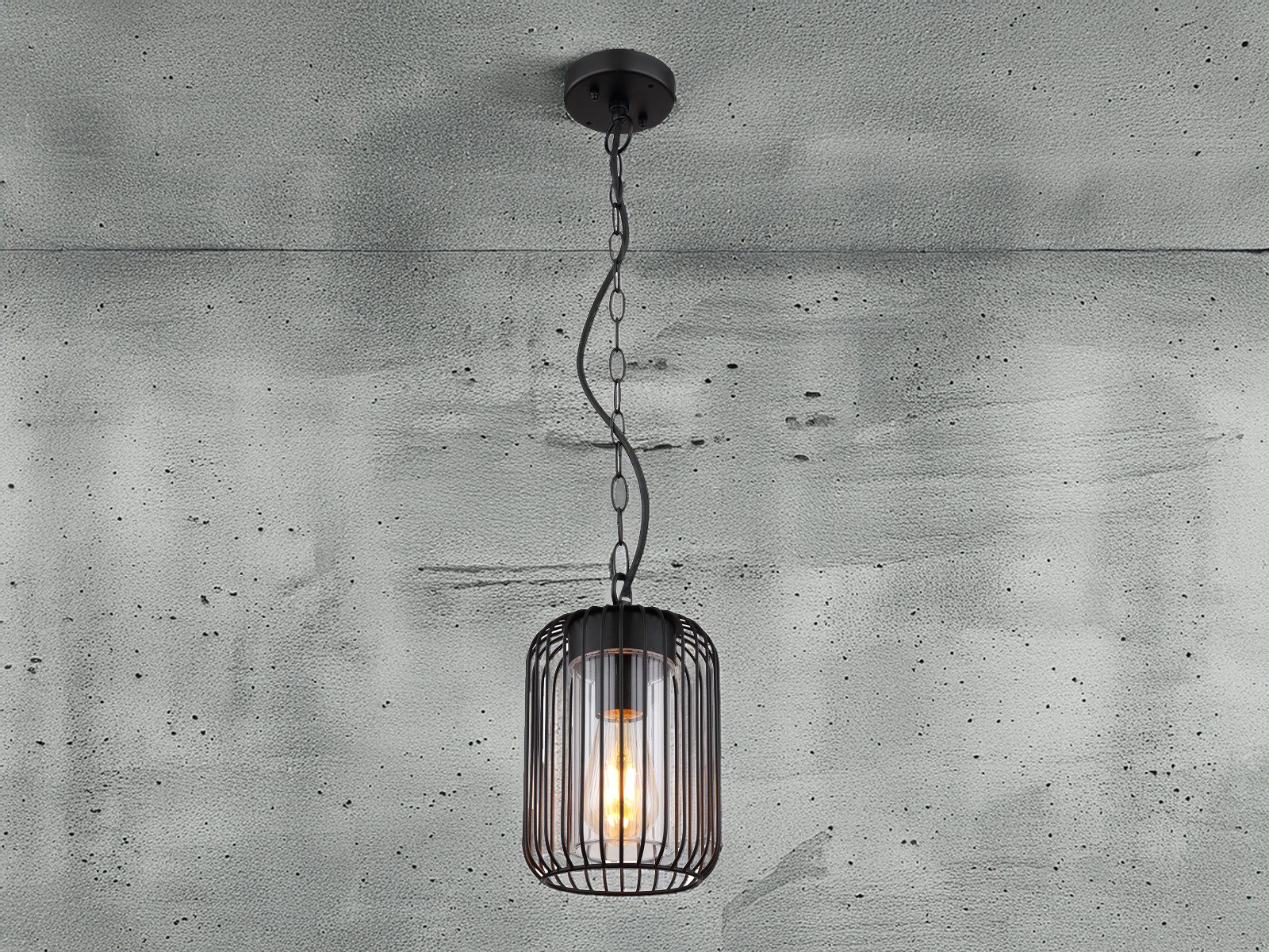 GLOBO LIGHTING LED Außen-Deckenleuchte, LED wechselbar, warmweiß, Outdoor Hänge-lampe Hausbeleuchtung hängend Strom Edelstahl, H: 75,5cm