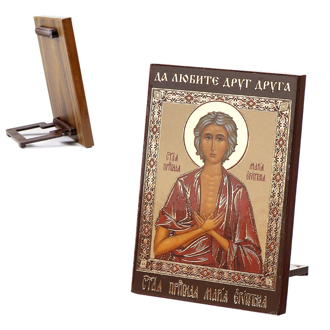 NKlaus Bild Ikone Heilige Maria Von Ägypten Holz 8x6 Святая Мария ...