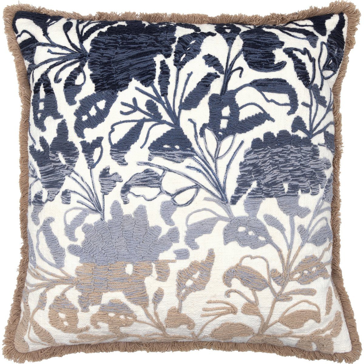 Greengate Dekokissen Flower blue allover mit Stickerei 45x45cm