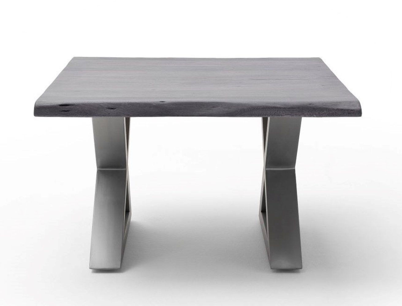 MCA furniture Couchtisch Cartagen, X-Form grau Akazie-massiv quadratisch Baumkante