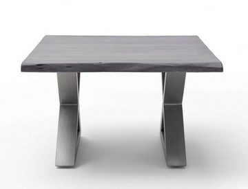 MCA furniture Couchtisch Cartagen, Baumkante Akazie-massiv X-Form quadratisch grau