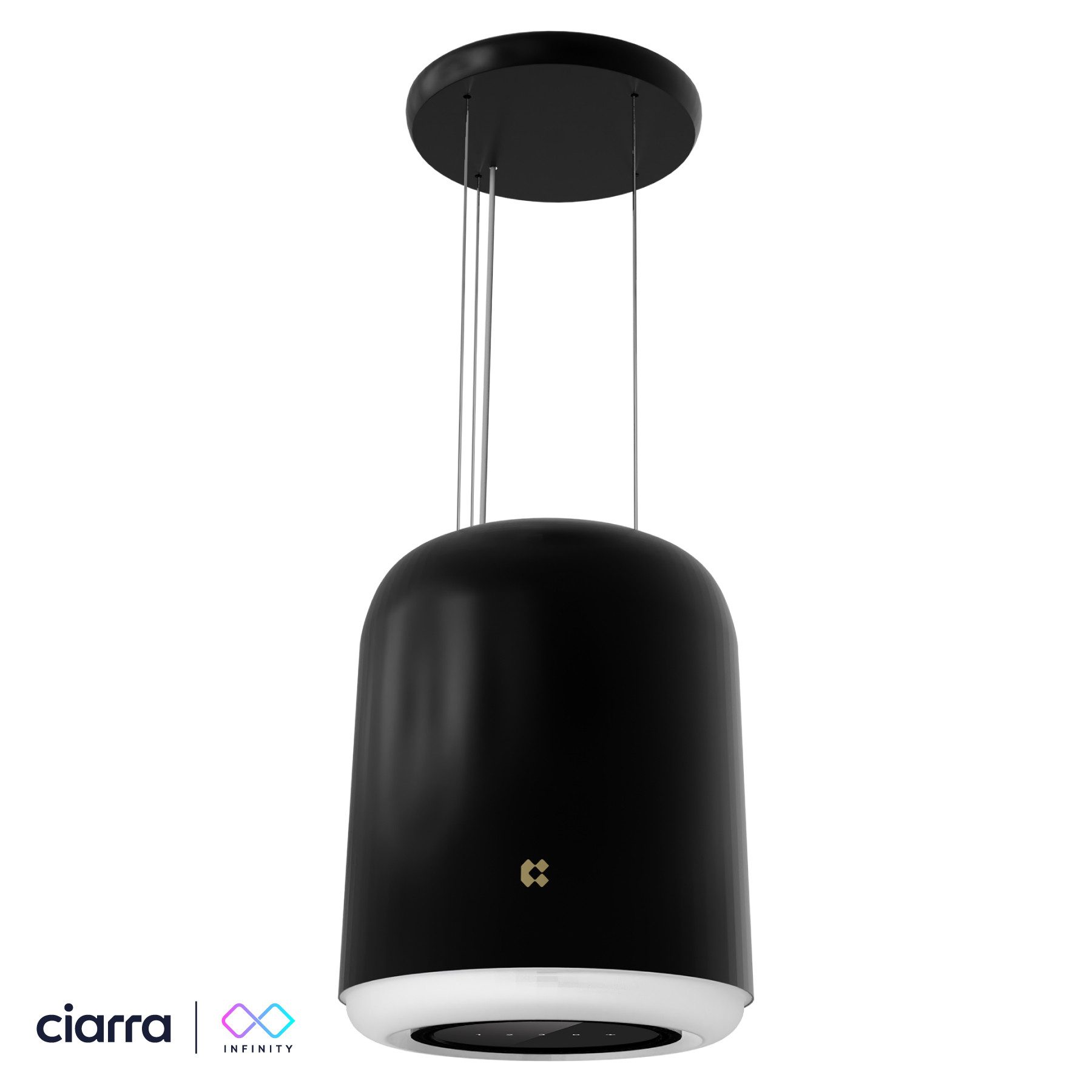 CIARRA Inselhaube freihängend Dunstabzugshaube leise A+ 550 m³/h Umluft CBCB4833 freihängend Dunstabzugshaube leise A+ 550 m³/h Umluft CBCB4833, WIFI-APP Touch Control, RGB Licht, 4 Stufen Inkl. BOOST