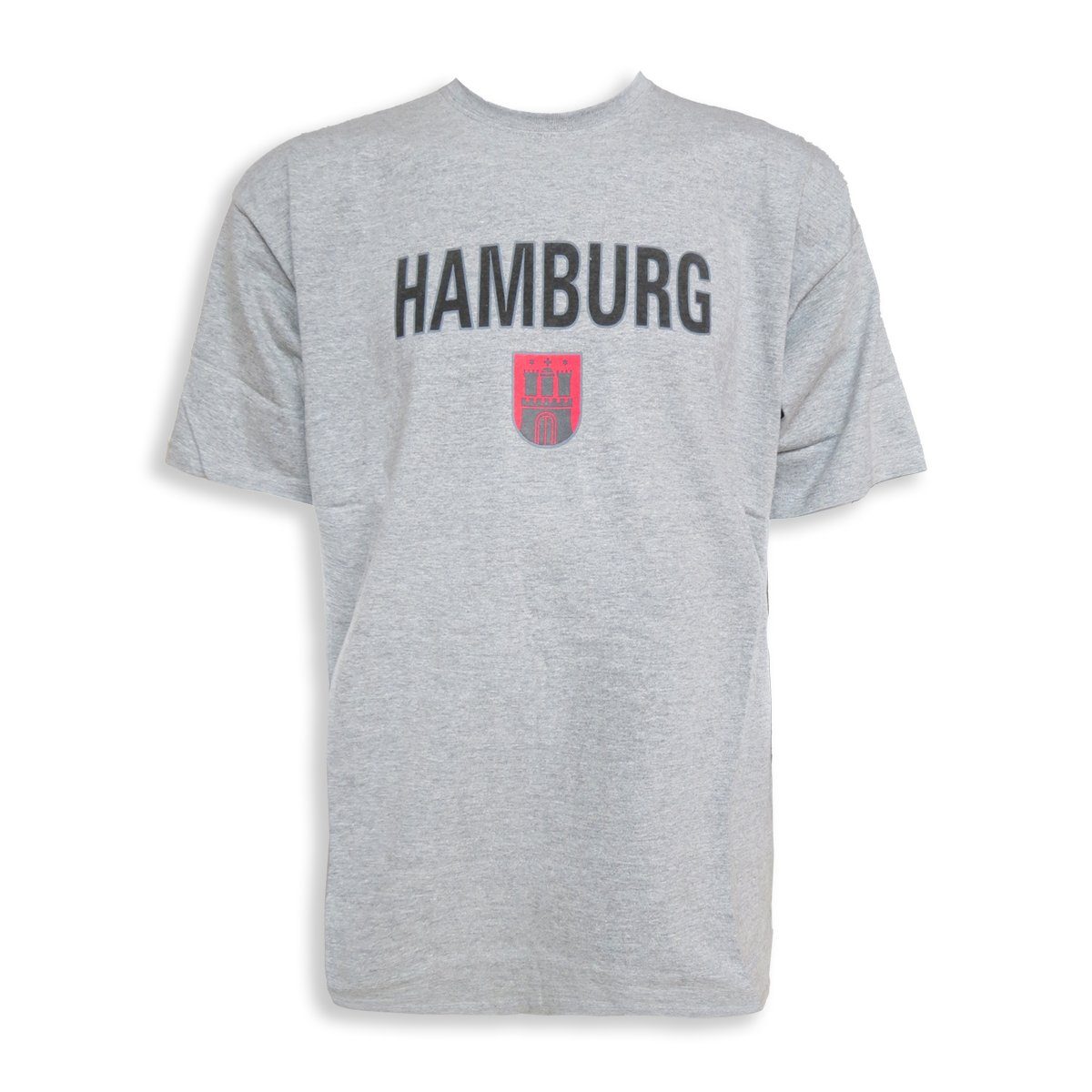 T-Shirt Herren T-Shirt Originelli Classic" Wappen "Hamburg Sonia grau Baumwolle