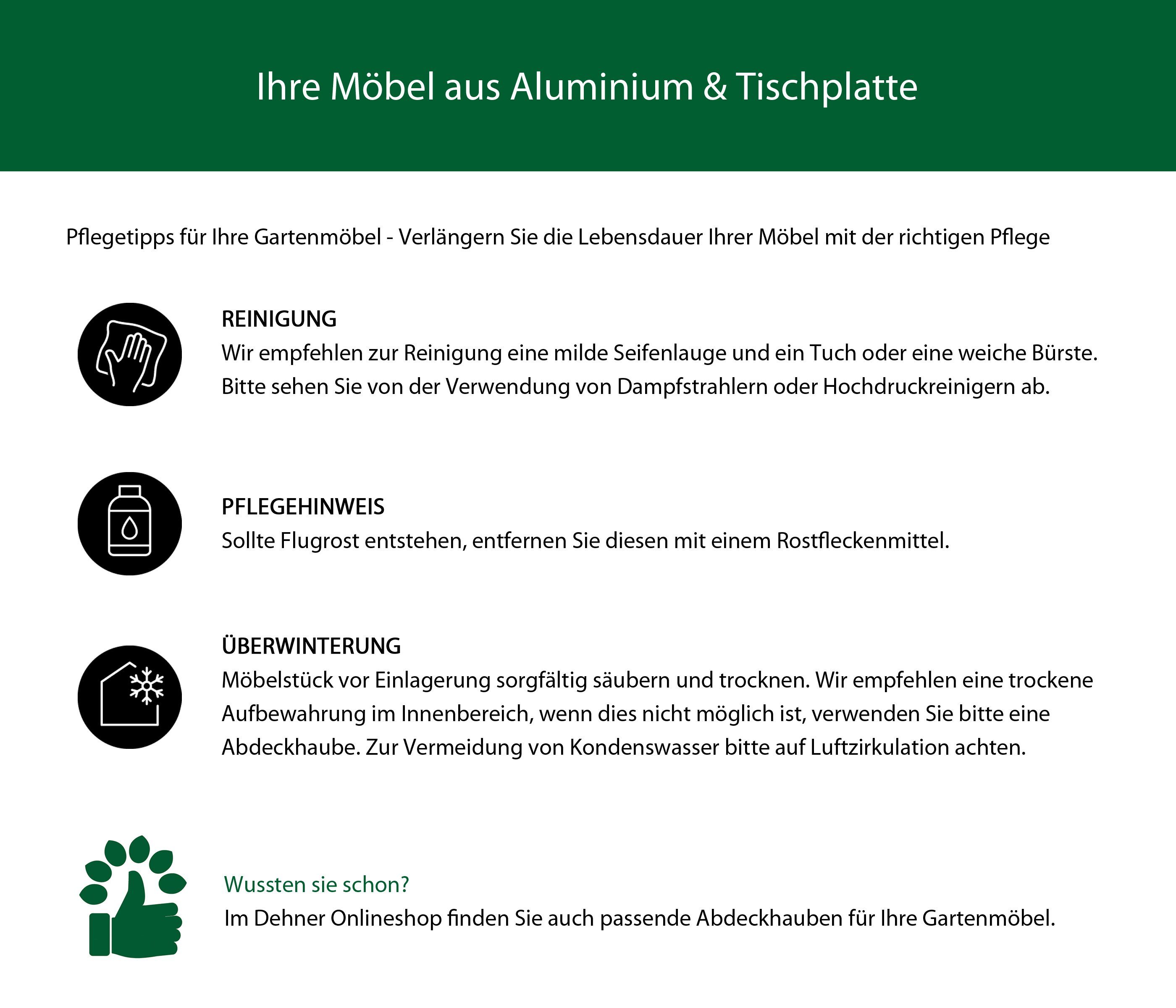 Dehner Balkonset Beistelltisch Venezia, Outdoor/Indoor, Ø 50 / 77 cm, Trendy Kaffeetisch in naturfarbener Geflechtoptik