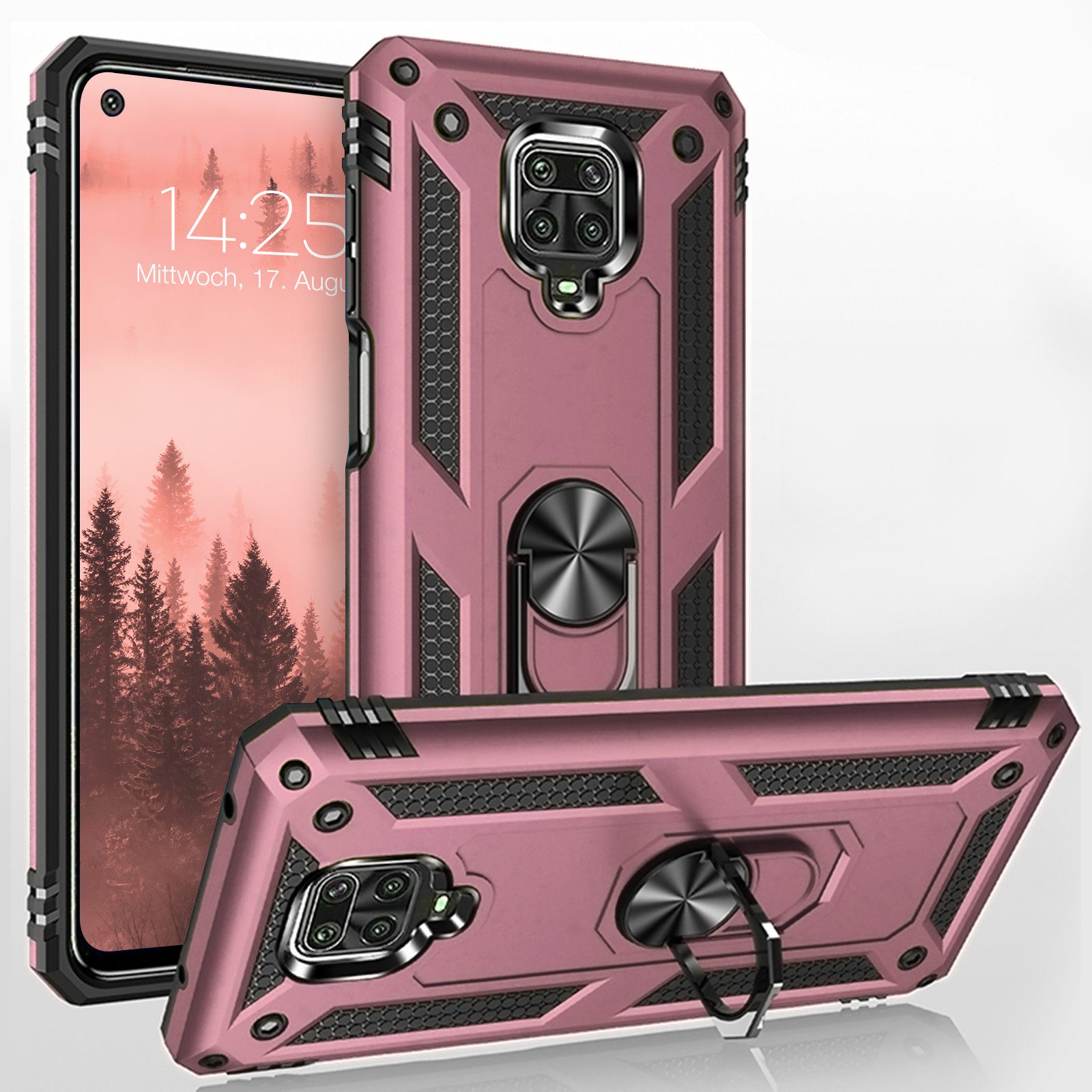 Tec-Expert Handyhülle Outdoor Cover Hülle für Xiaomi Redmi Note 9 Pro 6.67 Zoll, 6.67, Premium Hülle aus verstärktem Polycarbonat