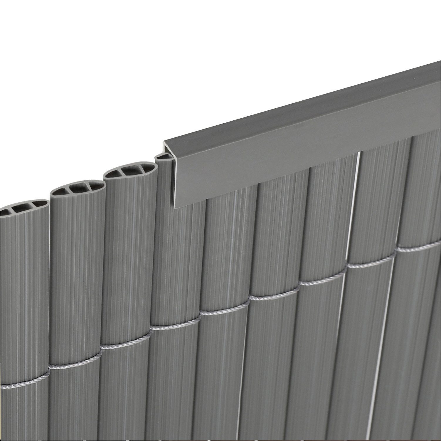 Sekey Balkonsichtschutz PVC Abschlussleiste Abdeckprofil für Sichtschutzmatten, 5 x 1 m Länge Sichere Befestigung und Kantenverstärkung der PVC Sichtschutzmatte