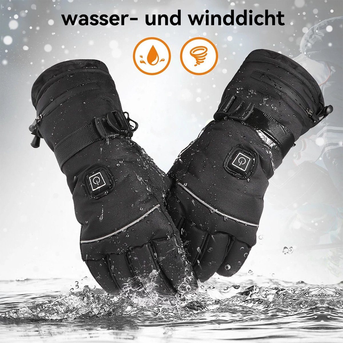 DOPWii Fahrradhandschuhe Beheizte Handschuhe,Wasserdicht,Winddicht,3 stufige Temperaturregelung