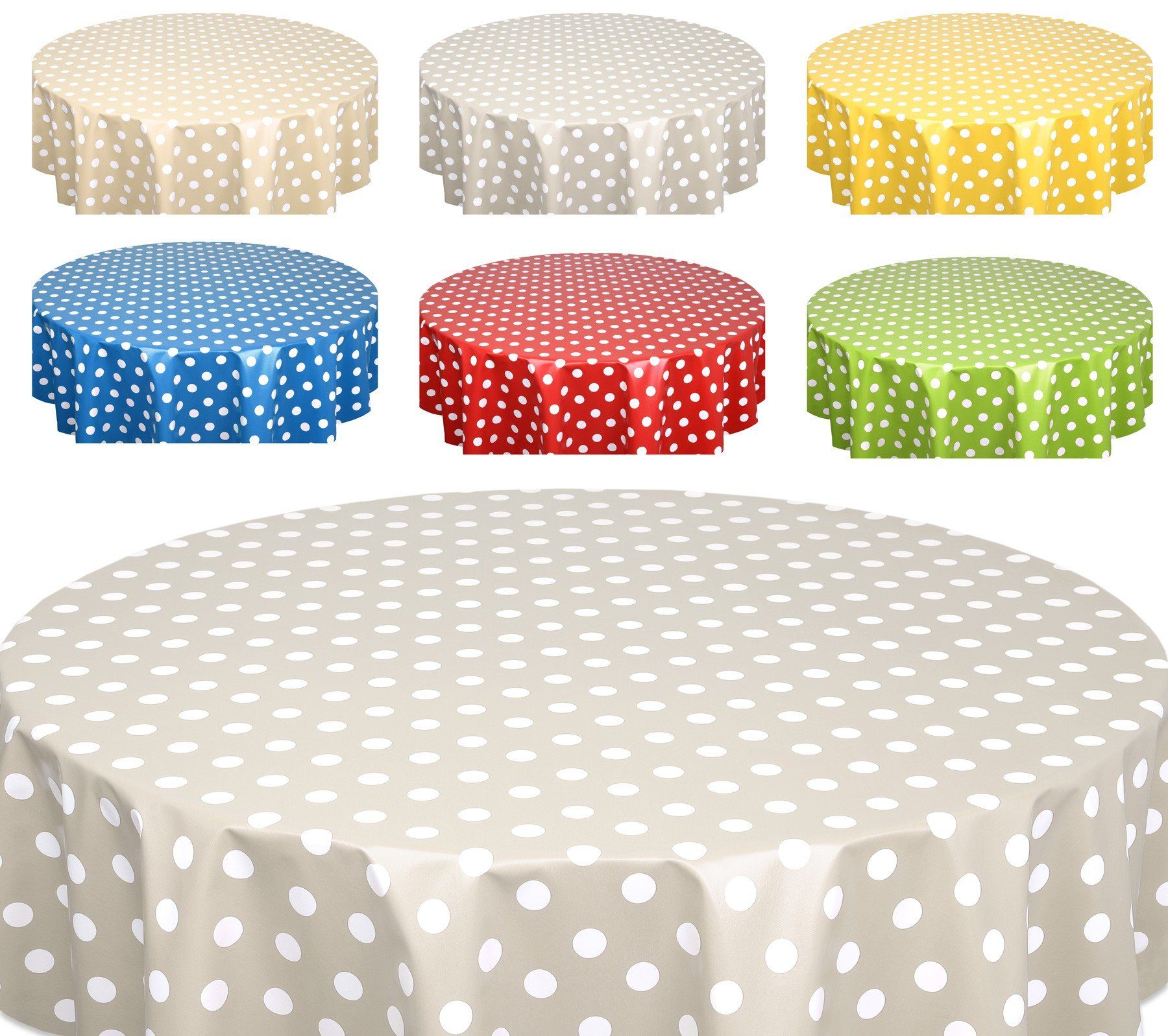 Beautex Tischdecke Punkte Wachstuchtischdecke OVAL RUND günstig online kaufen