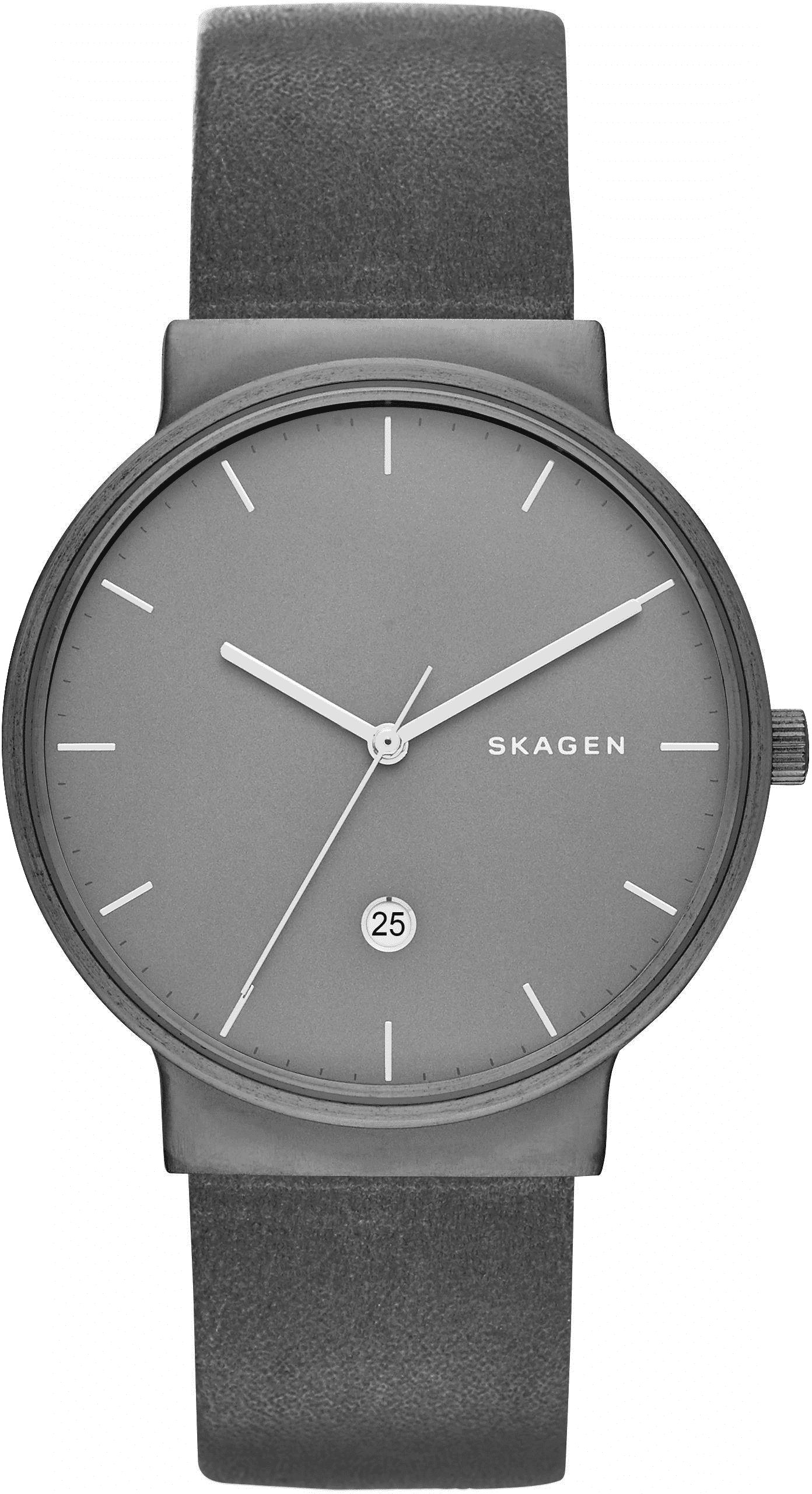 Skagen Quarzuhr, Herren Uhr Lederband SKW6320