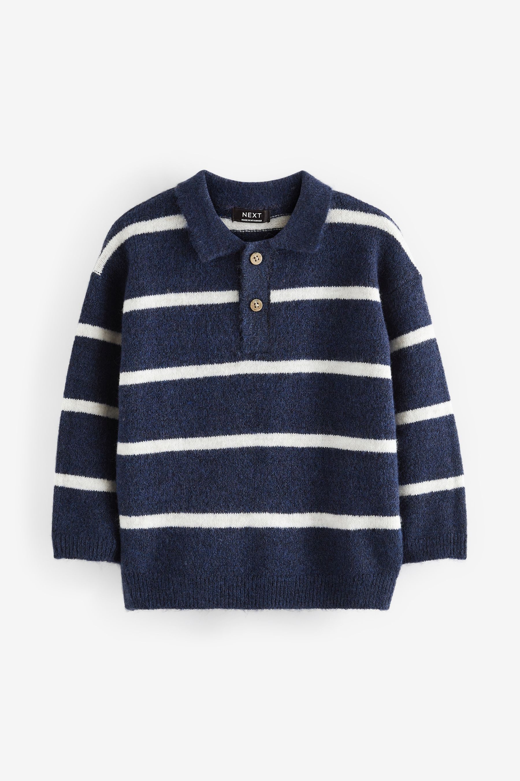 Polokragenpullover Langärmeliges Poloshirt mit Streifen