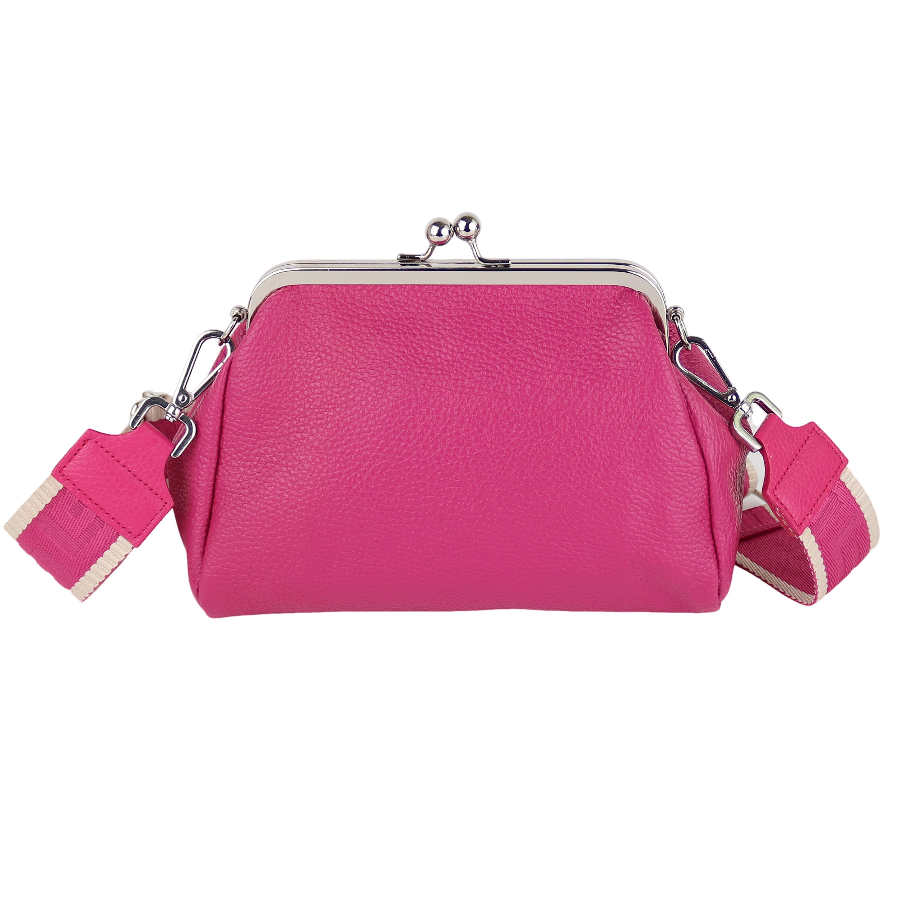 MIRROSI Umhängetasche Damen Crossbody Bag, Echtleder Made In Italy (Schultertasche für jeden Anlass (1 Tasche & 2 Gurte), BOHO Style), 26x17x8cm, gemusterten& verstellbaren Schulterriemen