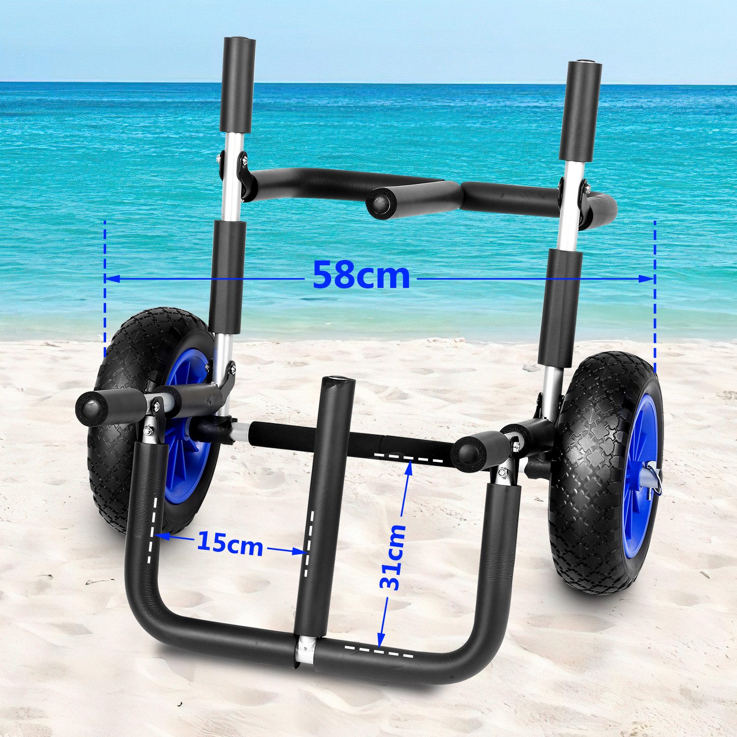 Clanmacy SUP-Transportwagen SUP Transportwagen Surfboard klappbarer Doppelt bis 80kg für SUP Board