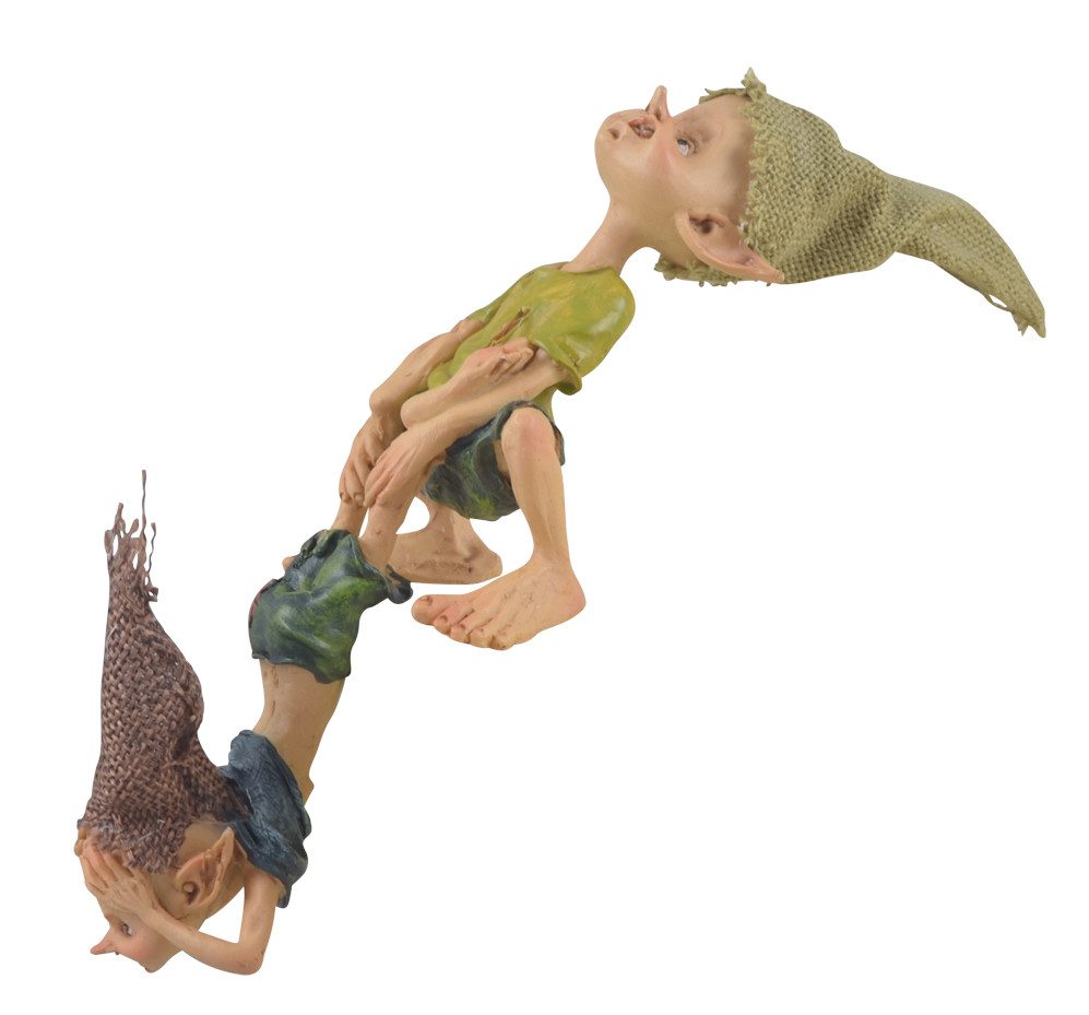 Vogler Dekofigur Kantenhocker Pixie hält Pixie an den Füßen fest 19cm Figur Kobold Gnom