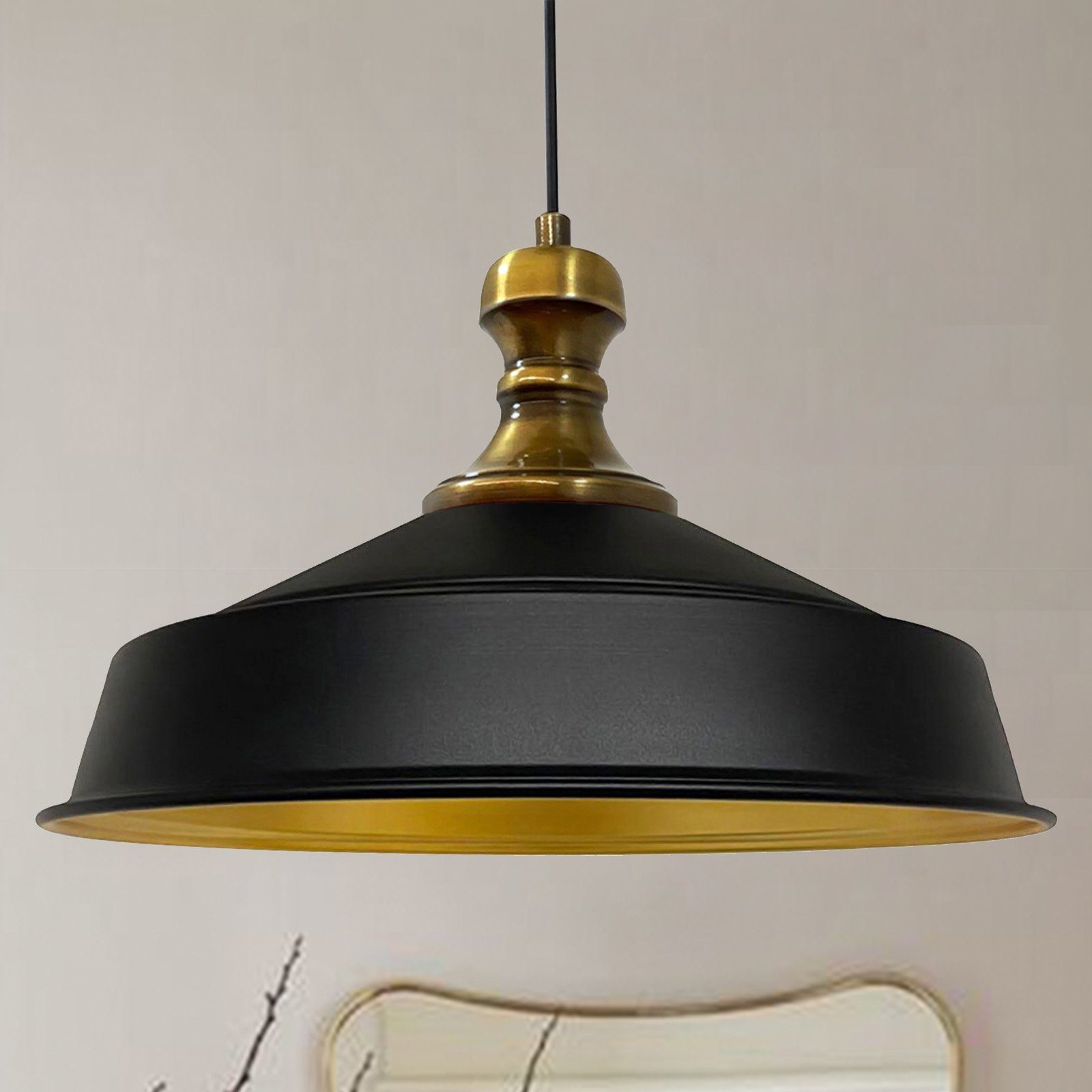 Bamyum Pendelleuchte Bamyum Asletl-Knob Industrie Pendelleuchte, 41 cm Moderne Metall Lampe Schwarz