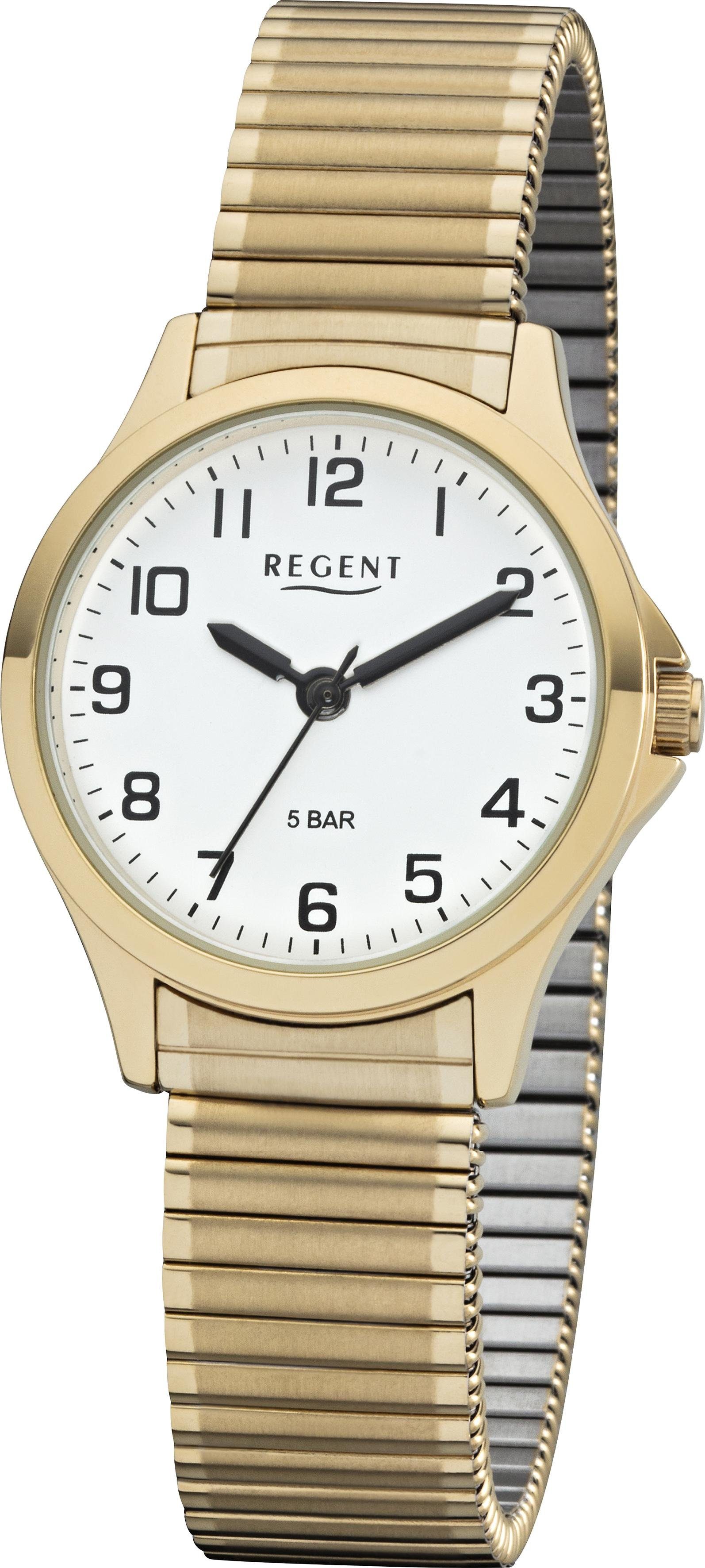 Regent Quarzuhr 30853999, Armbanduhr, Damenuhr, Flexband, Zugband