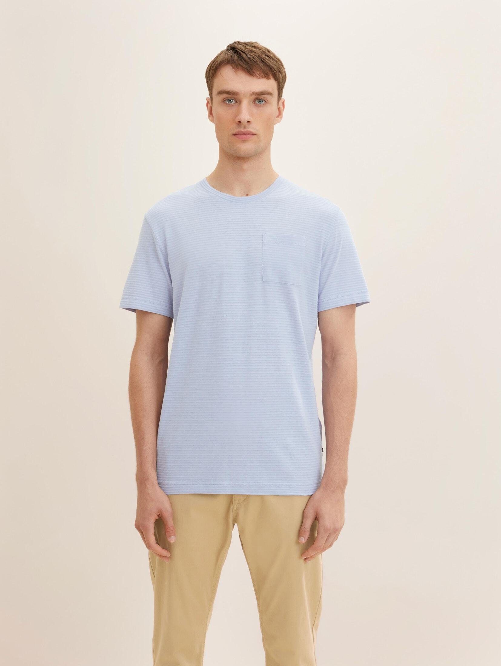 TOM TAILOR T-Shirt Gestreiftes T-Shirt Light Fern Blue