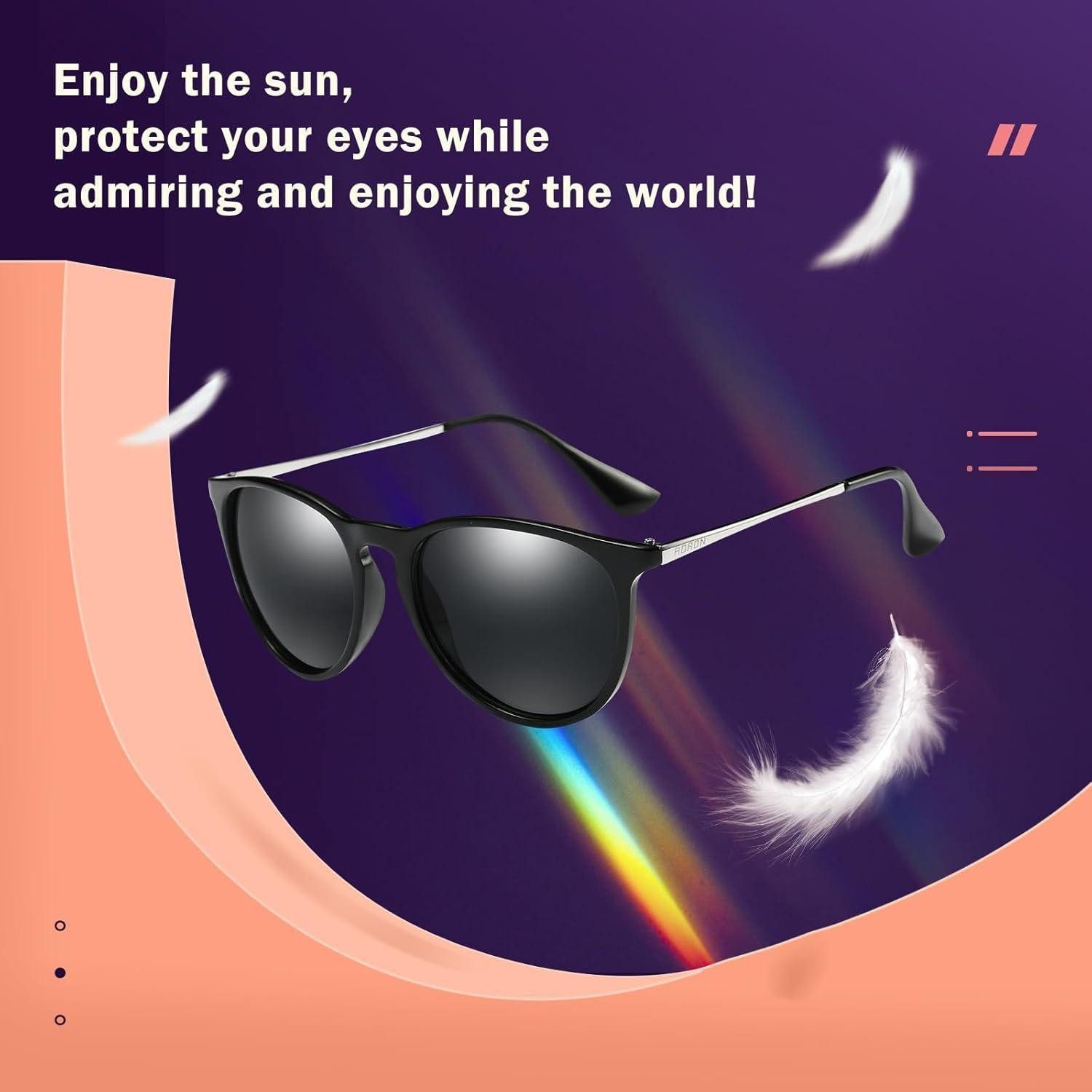 LuxusKollektion Retrosonnenbrille Sonnenbrille Polarisierte Damen UV400 Cateye Retro Power Schwarz – Bild 4 von 5
