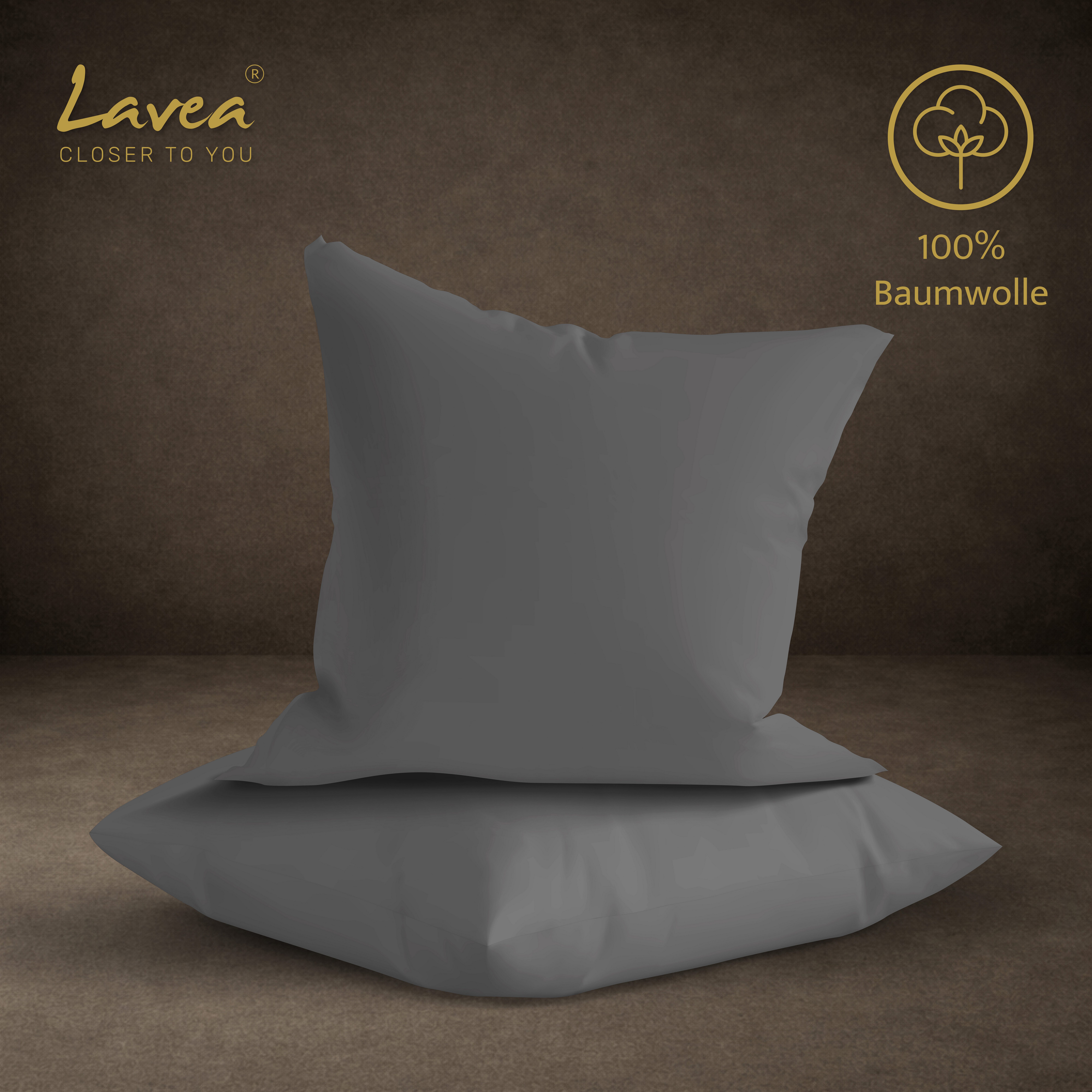 Lavea Kissenbezug 2er Set 100% Baumwolle flauschig, Jasmin, Kissenhülle, Kissenbezüge, (2 Stück), pflegeleicht, langlebige Qualität, mit Reißverschluss – Bild 5 von 5