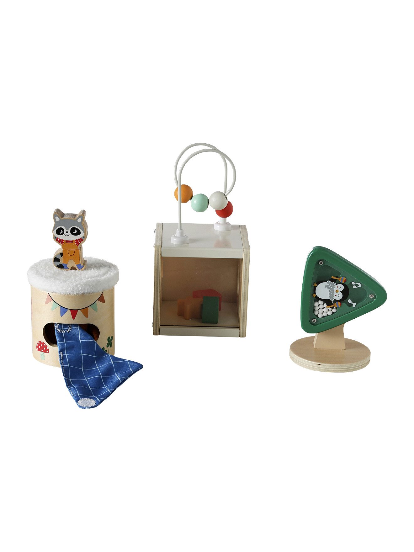 vertbaudet Lernspielzeug 3er-Set Baby Sensorik-Spielzeug aus Holz FSC®, 3er günstig online kaufen