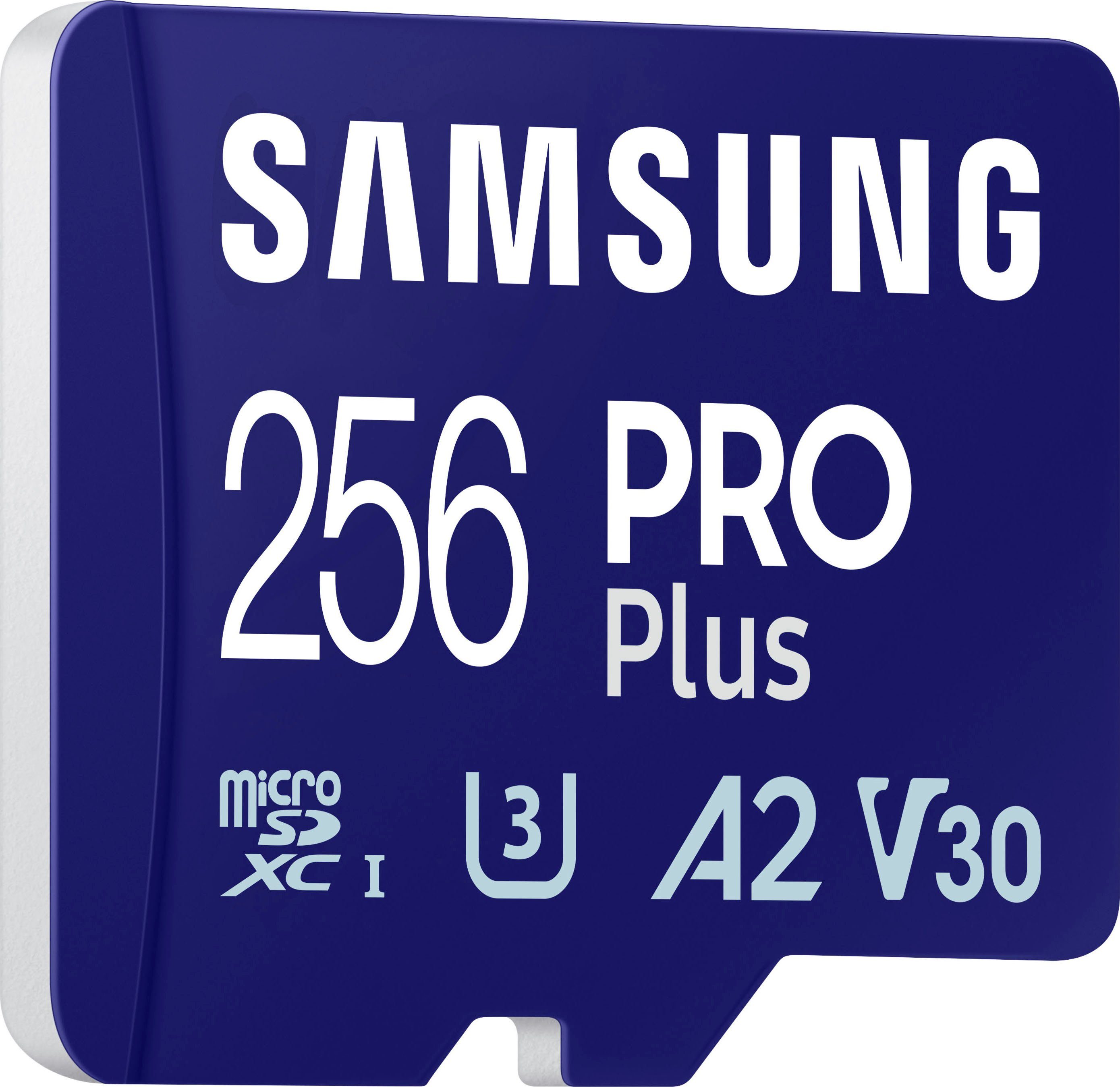 Samsung PRO Plus + microSDXC-Adapter Speicherkarte (256 GB, Class 10, 160 MB/s Lesegeschwindigkeit)