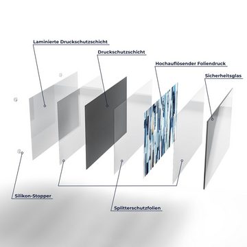 DEQORI Schneidebrett 'Vertikales Streifendesign', Glas, Platte Frühstücksbrett Schneideplatte