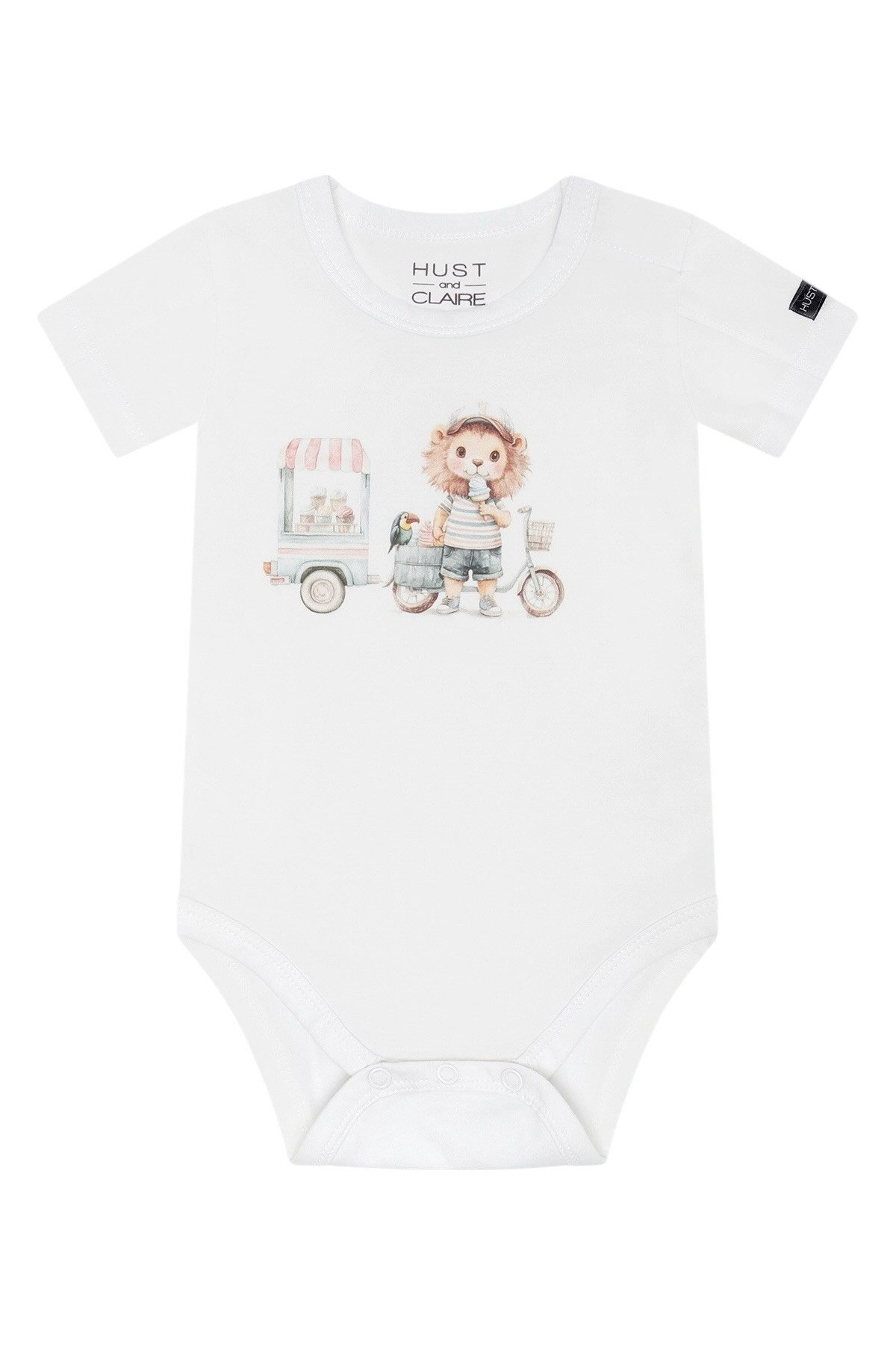 Hust & Claire Kurzarmbody HCBilly Icy Cream (1-tlg) Baby Body Junge mit Löwenmotiv