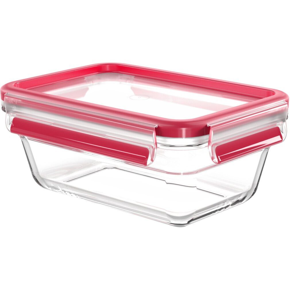 Emsa Vorratsdose Clip&Close Glass Vorratsdose 850 ml Glas Rot