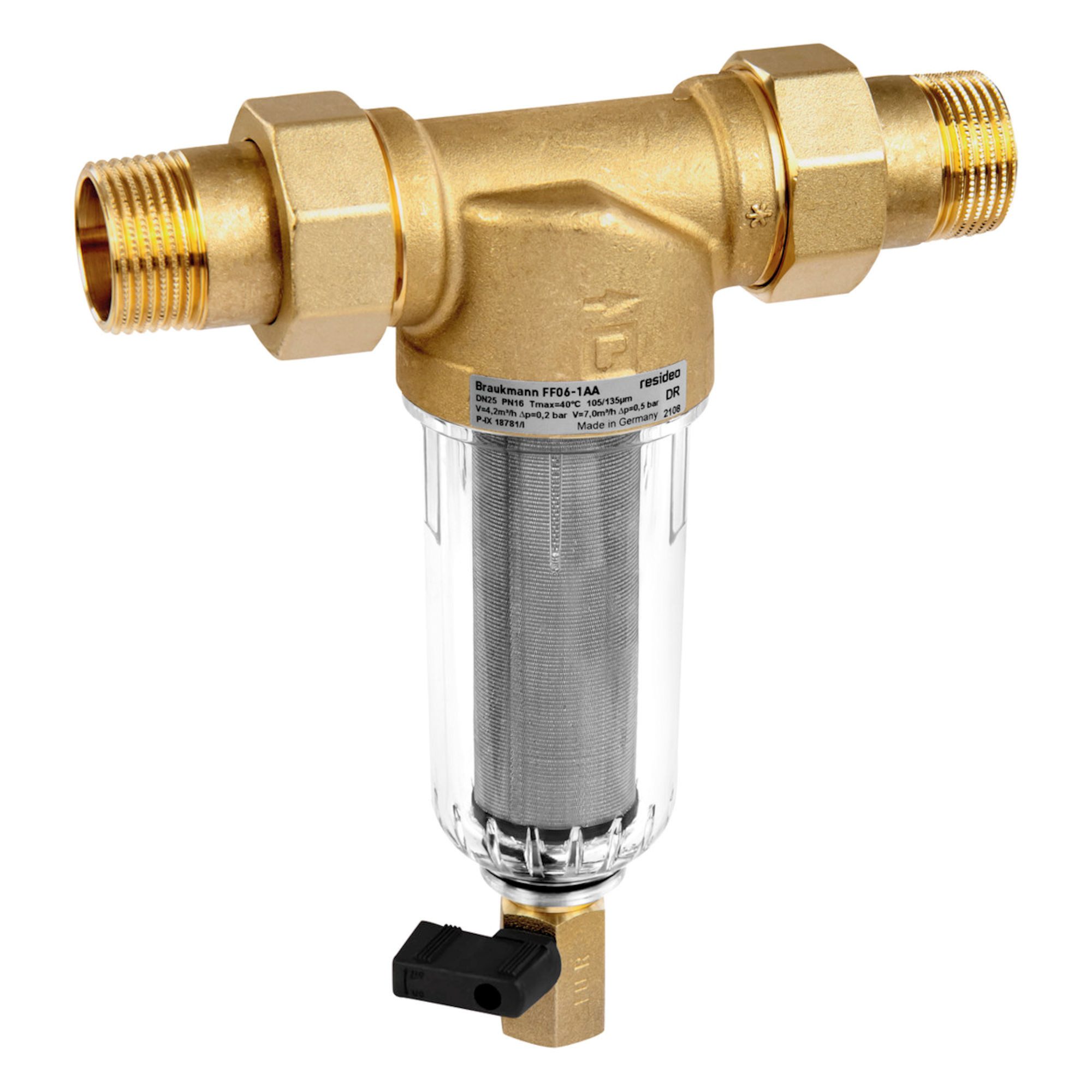 Honeywell Wasserfilter Feinfilter MiniPlus FF06 Messing AA, R3/4 - FF06-3/4AA