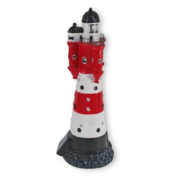 colourliving Gartenfigur Solar Leuchtturm Roter Sand Deko Leuchtturm LED, (Maritime Dekoration), 50 cm, Dämmerungssensor, Ein-/Ausschalter