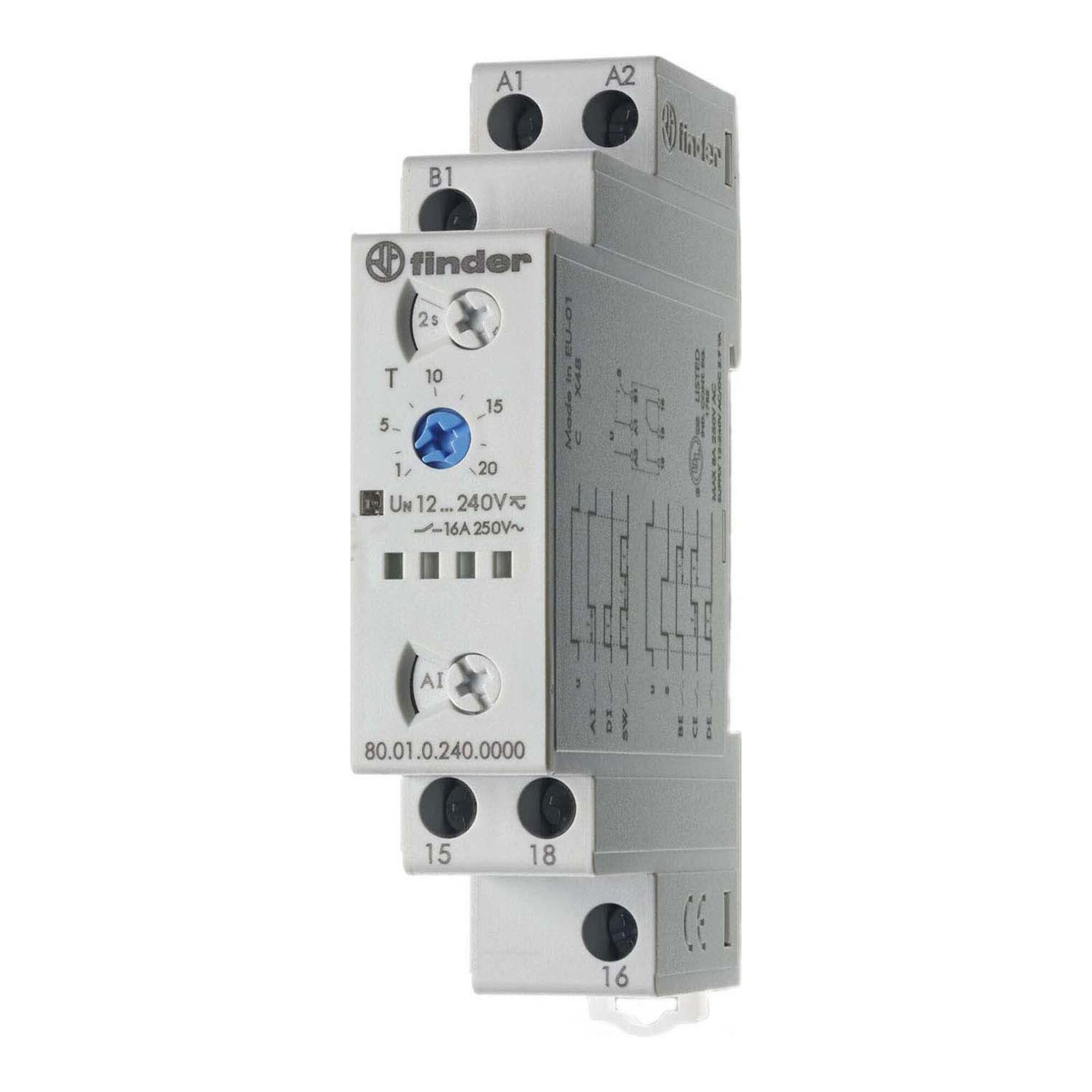 finder Zeitschaltuhr Finder Multifunktions-Zeitrelais 12-240V AC/DC,1W,16A 80.01.0.240.0000