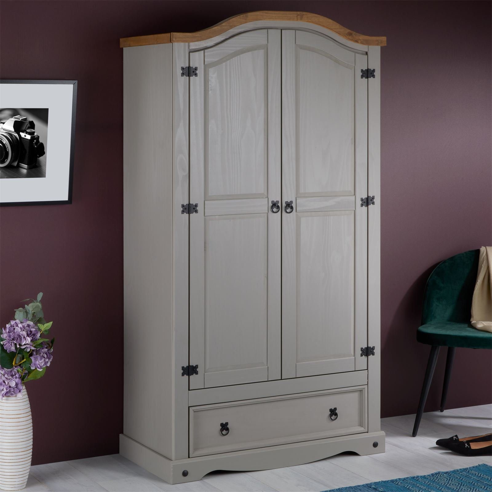 CARO-Möbel Kleiderschrank RAMON Kleiderschrank Garderobenschrank Mexiko Sti günstig online kaufen